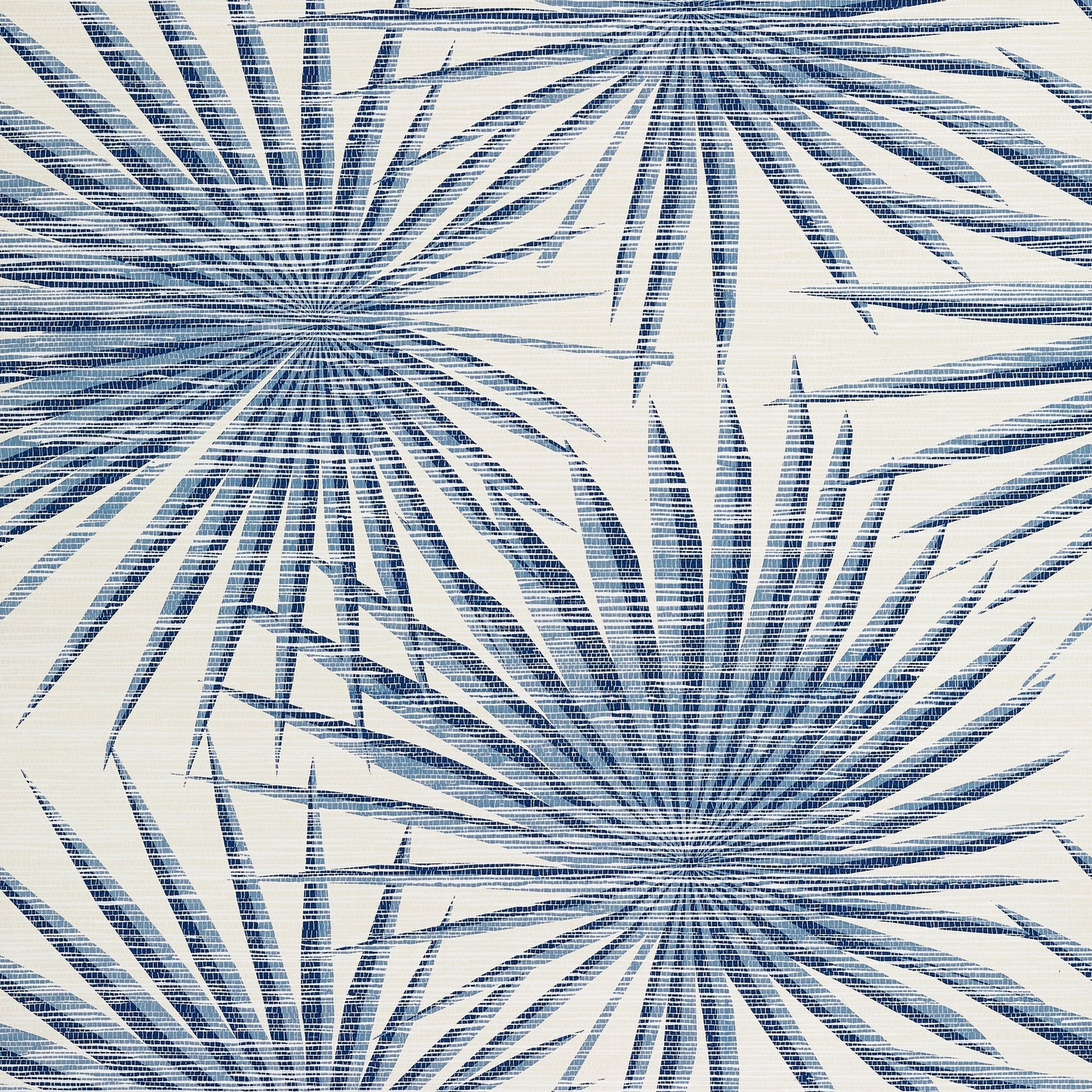 Palm Frond fabric in navy and white color - pattern number T10144 - by Thibaut in the Tropics collection