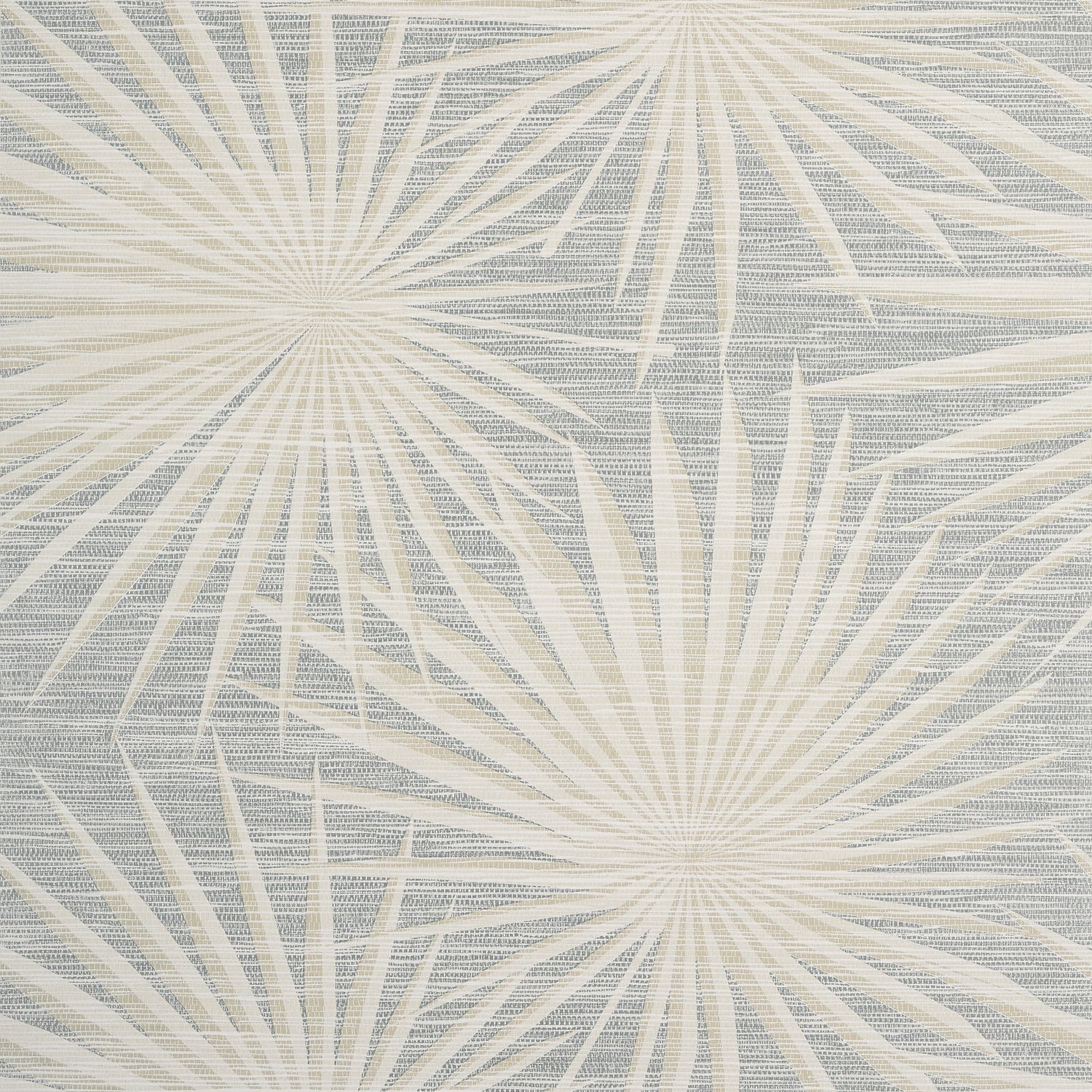 Palm Frond fabric in metallic silver on beige color - pattern number T10146 - by Thibaut in the Tropics collection