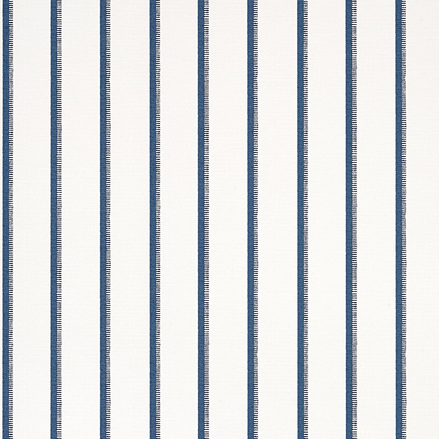 Notch Stripe fabric in navy and white color - pattern number T10262 - by Thibaut in the Colony collection