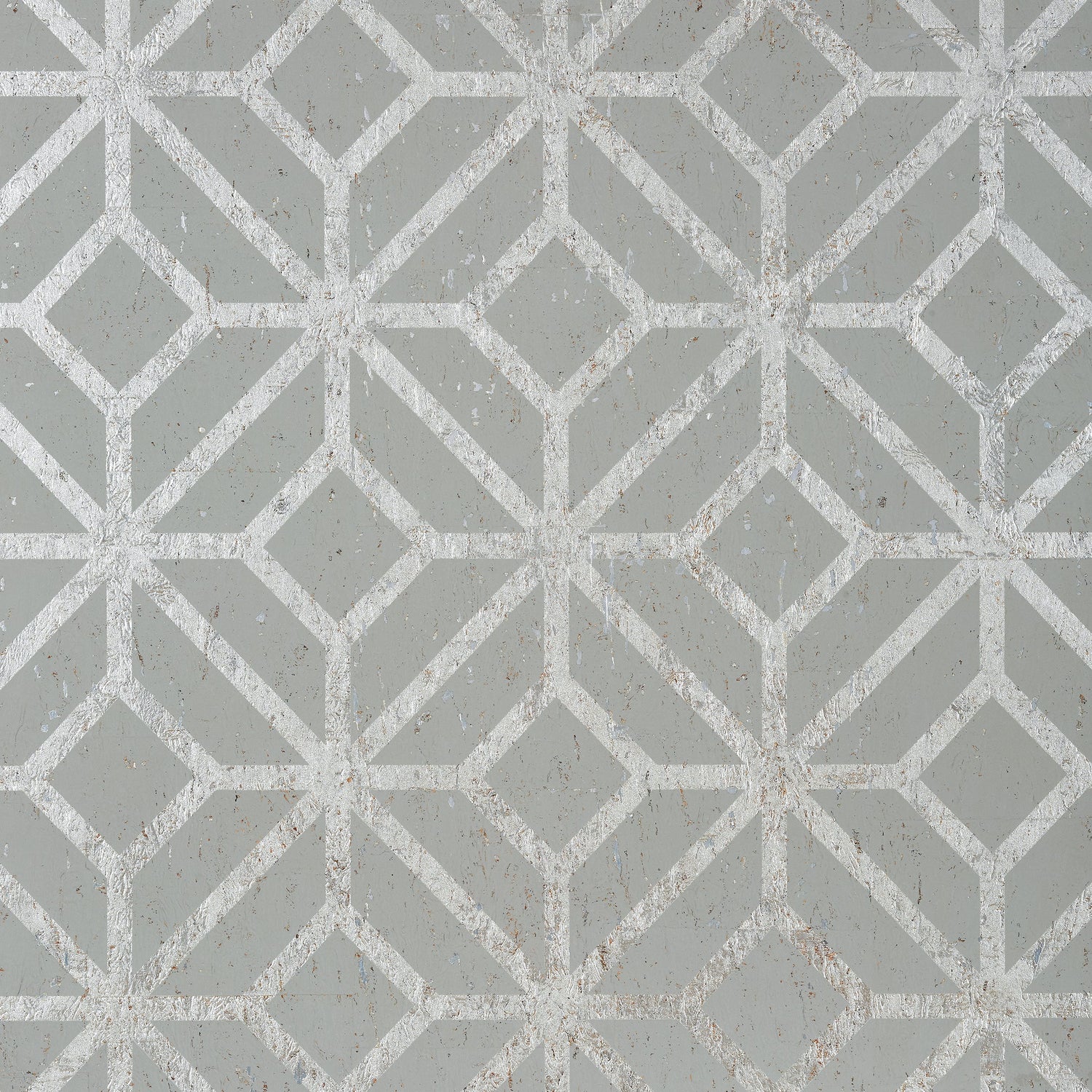 Mamora Trellis Cork wallpaper in grey on metallic silver color - pattern number T10413 - by Thibaut in the Modern Resource Volume 2 collection