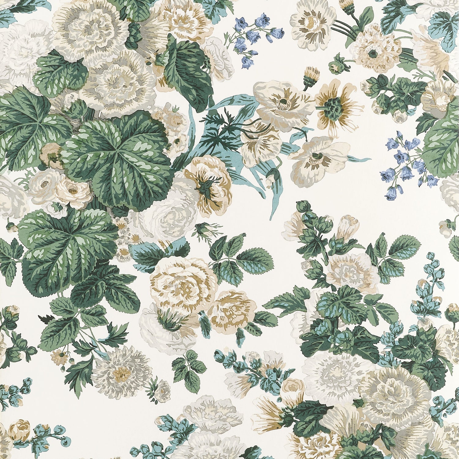 Hidcote wallpaper in white color - pattern number T10510 - by Thibaut in the Boxwood collection