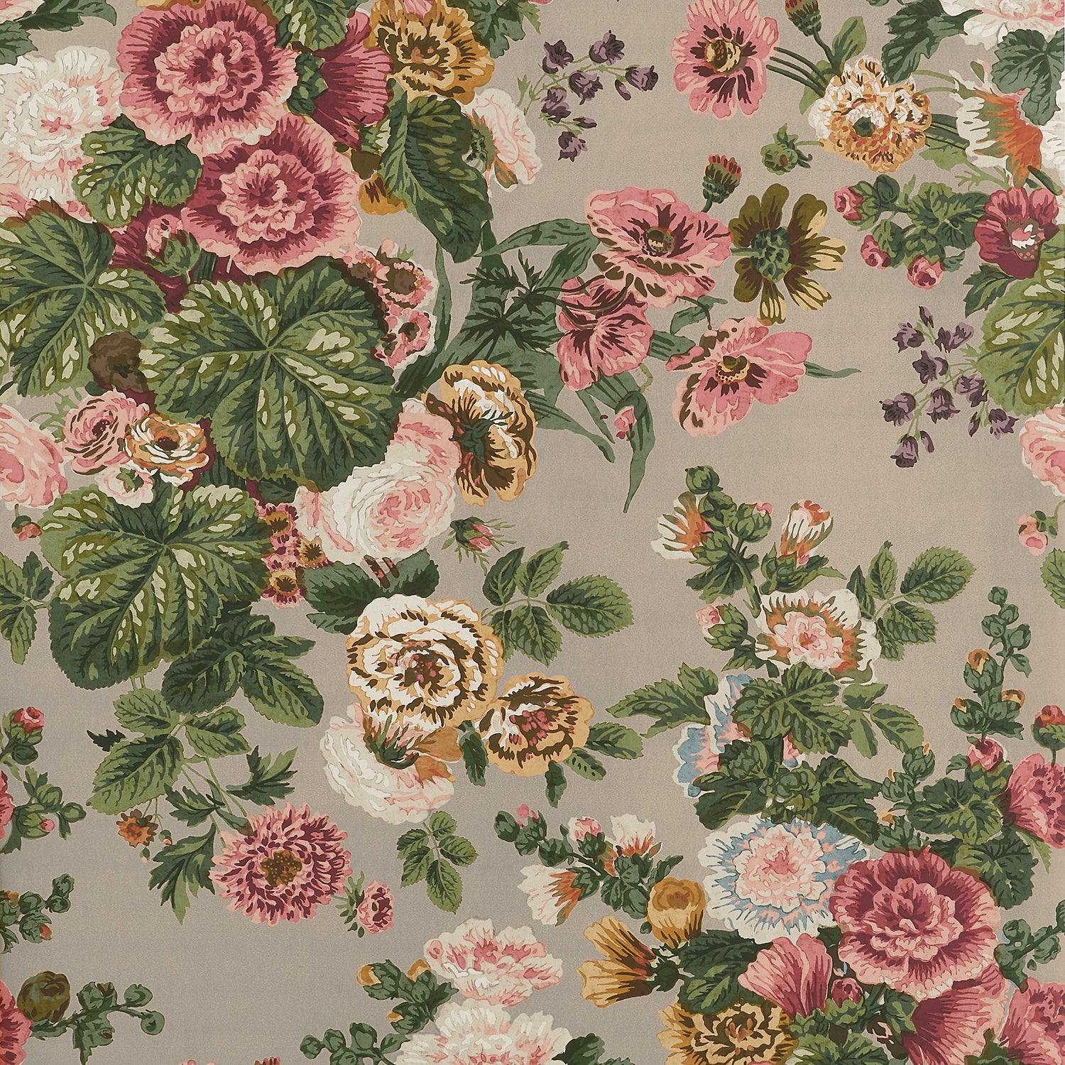 Hidcote wallpaper in beige and coral color - pattern number T10514 - by Thibaut in the Boxwood collection