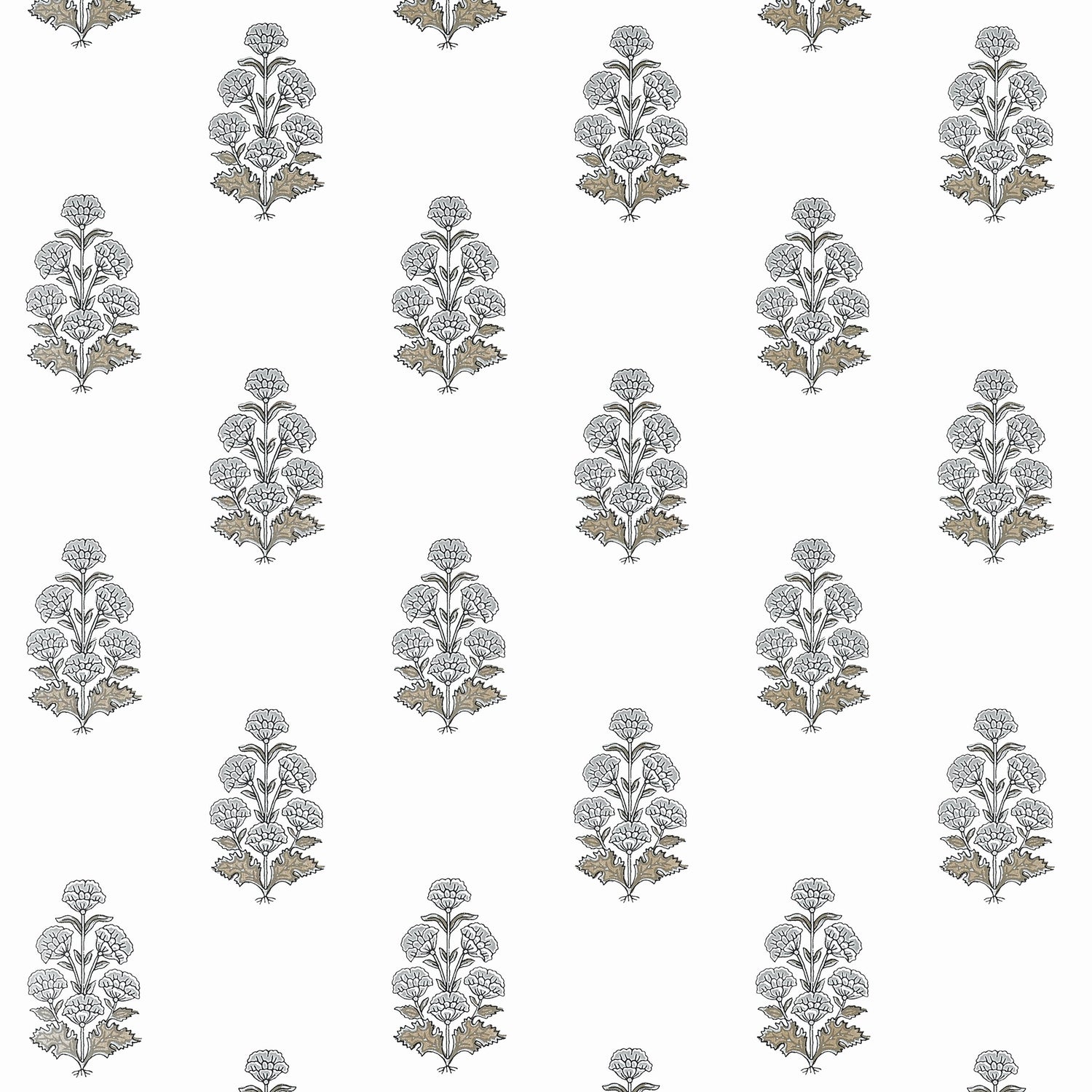 Audrey wallpaper in grey color - pattern number T10520 - by Thibaut in the Boxwood collection