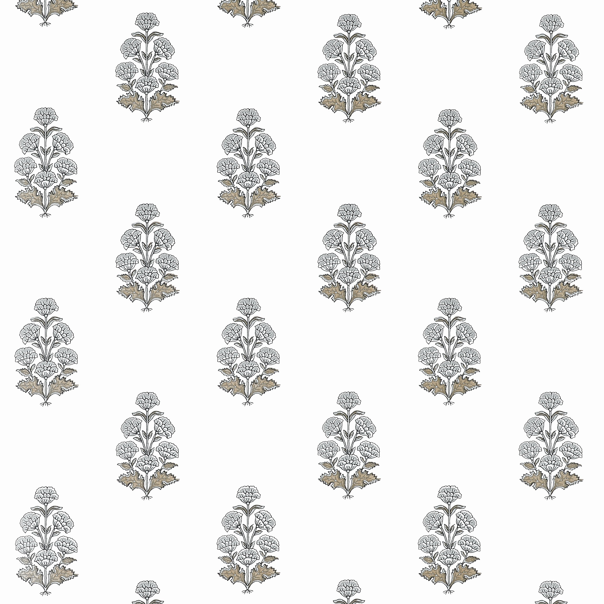 Audrey wallpaper in grey color - pattern number T10520 - by Thibaut in the Boxwood collection