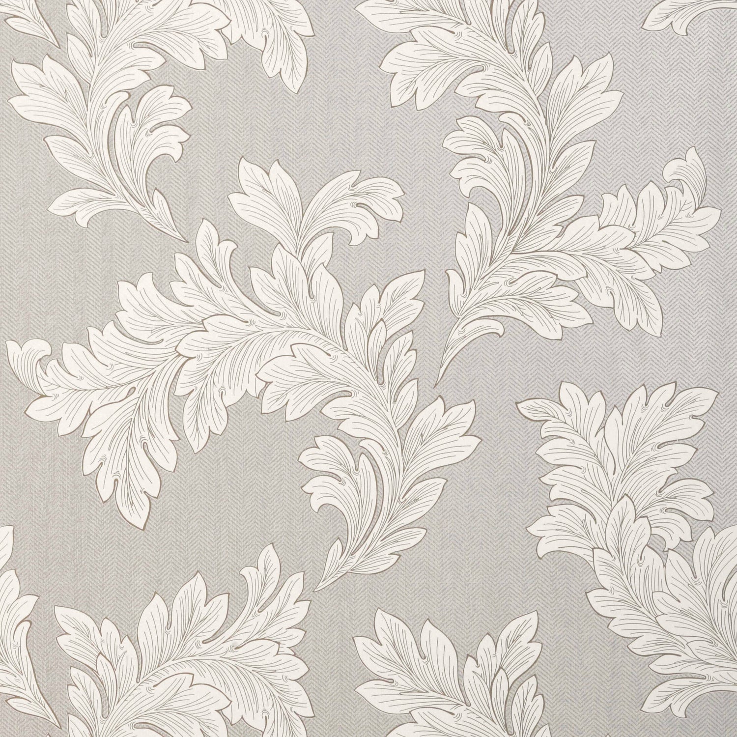 Eland Acanthus wallpaper in grey on metallic silver color - pattern number T1057 - by Thibaut in the Menswear Resource collection