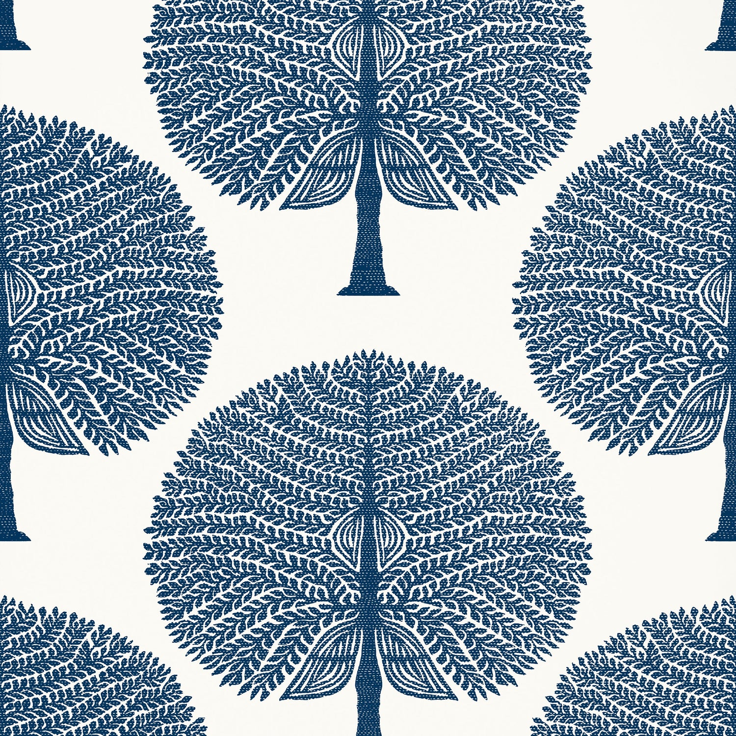 Mulberry Tree fabric in navy color - pattern number T10603 - by Thibaut in the Ceylon collection