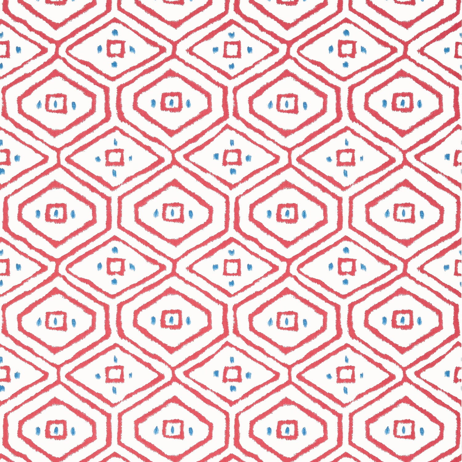 Pass A Grille fabric in red color - pattern number T10614 - by Thibaut in the Ceylon collection