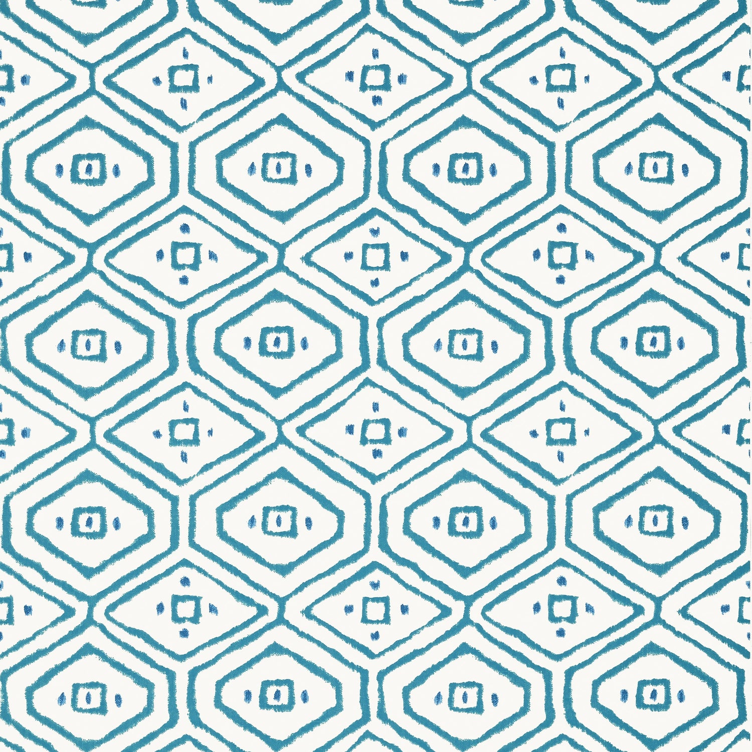 Pass A Grille fabric in turquoise color - pattern number T10618 - by Thibaut in the Ceylon collection