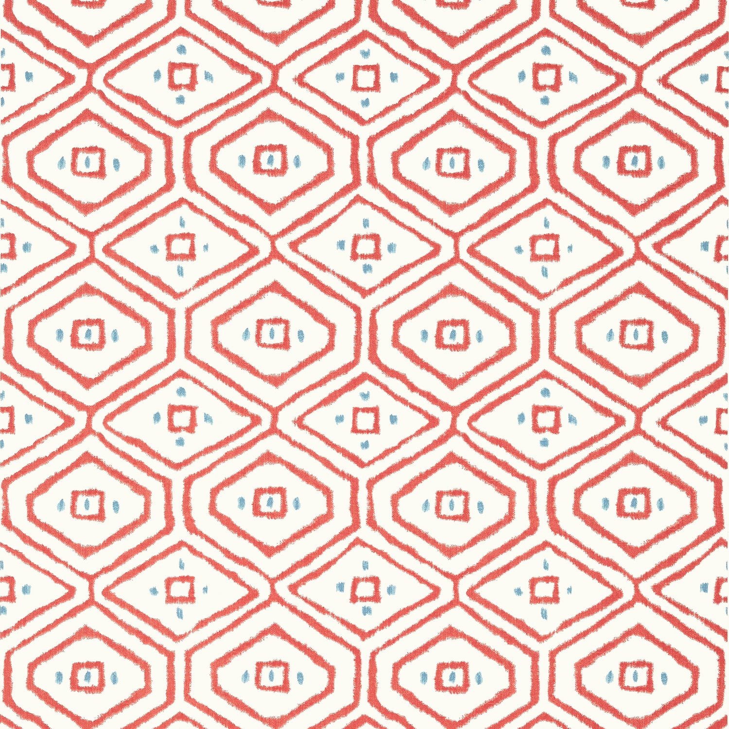 Pass A Grille fabric in coral color - pattern number T10619 - by Thibaut in the Ceylon collection
