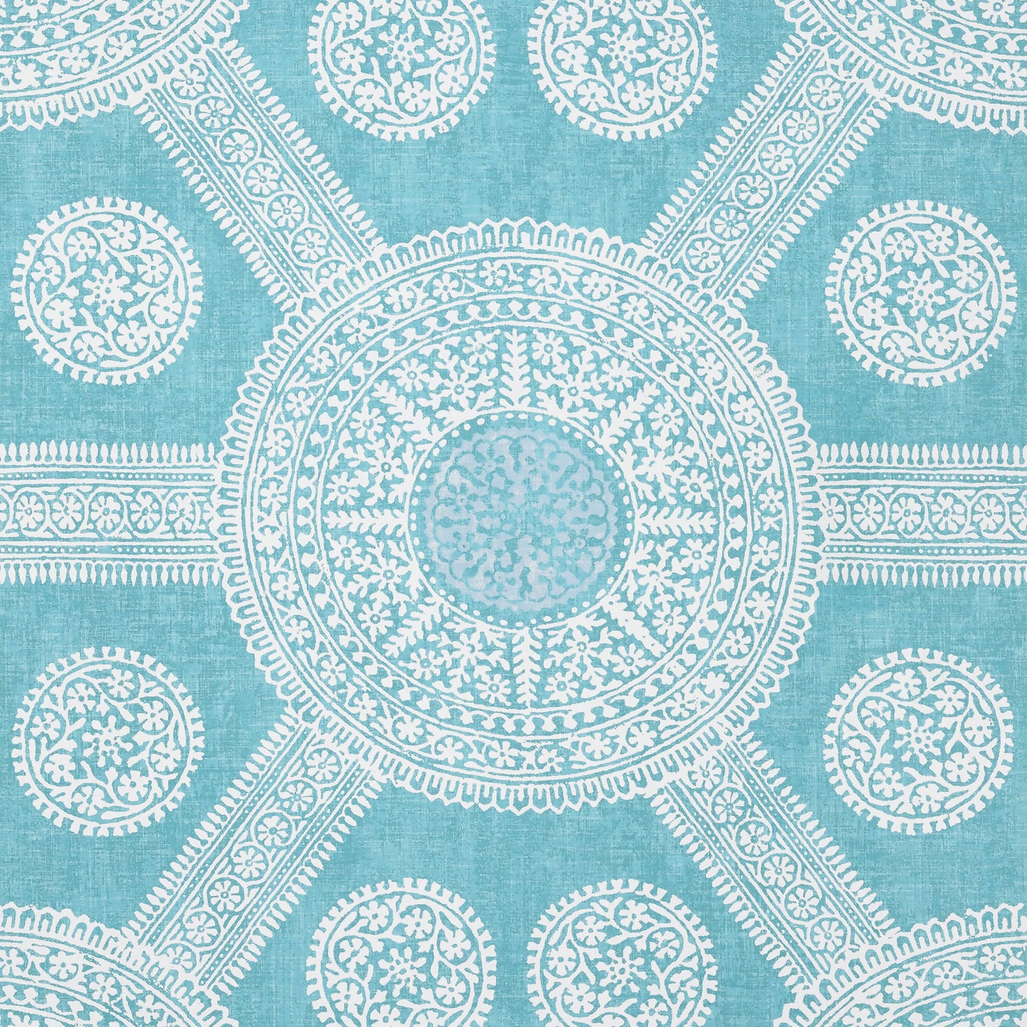 Stonington fabric in turquoise color - pattern number T10634 - by Thibaut in the Ceylon collection