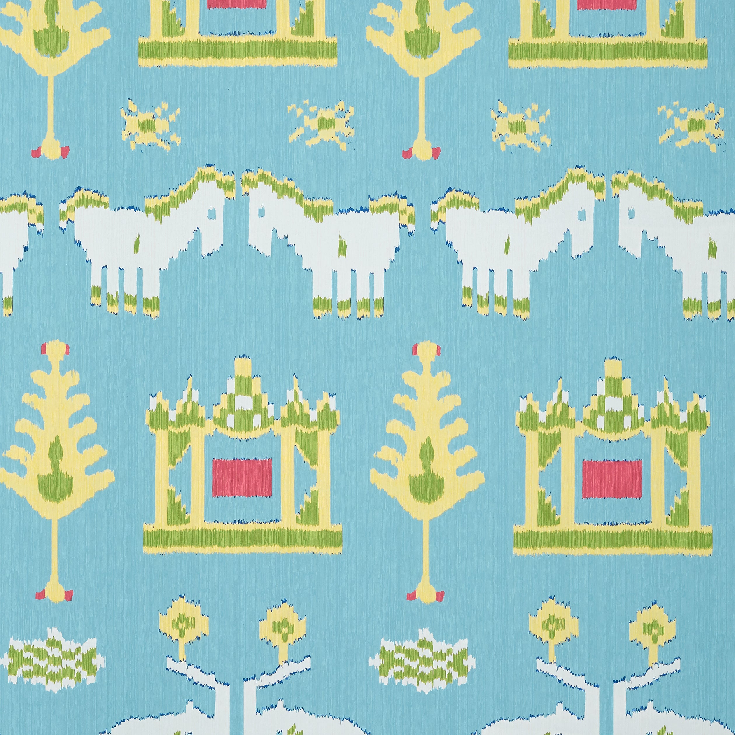 Kingdom Parade wallpaper in turquoise color - pattern number T10644 - by Thibaut in the Ceylon collection