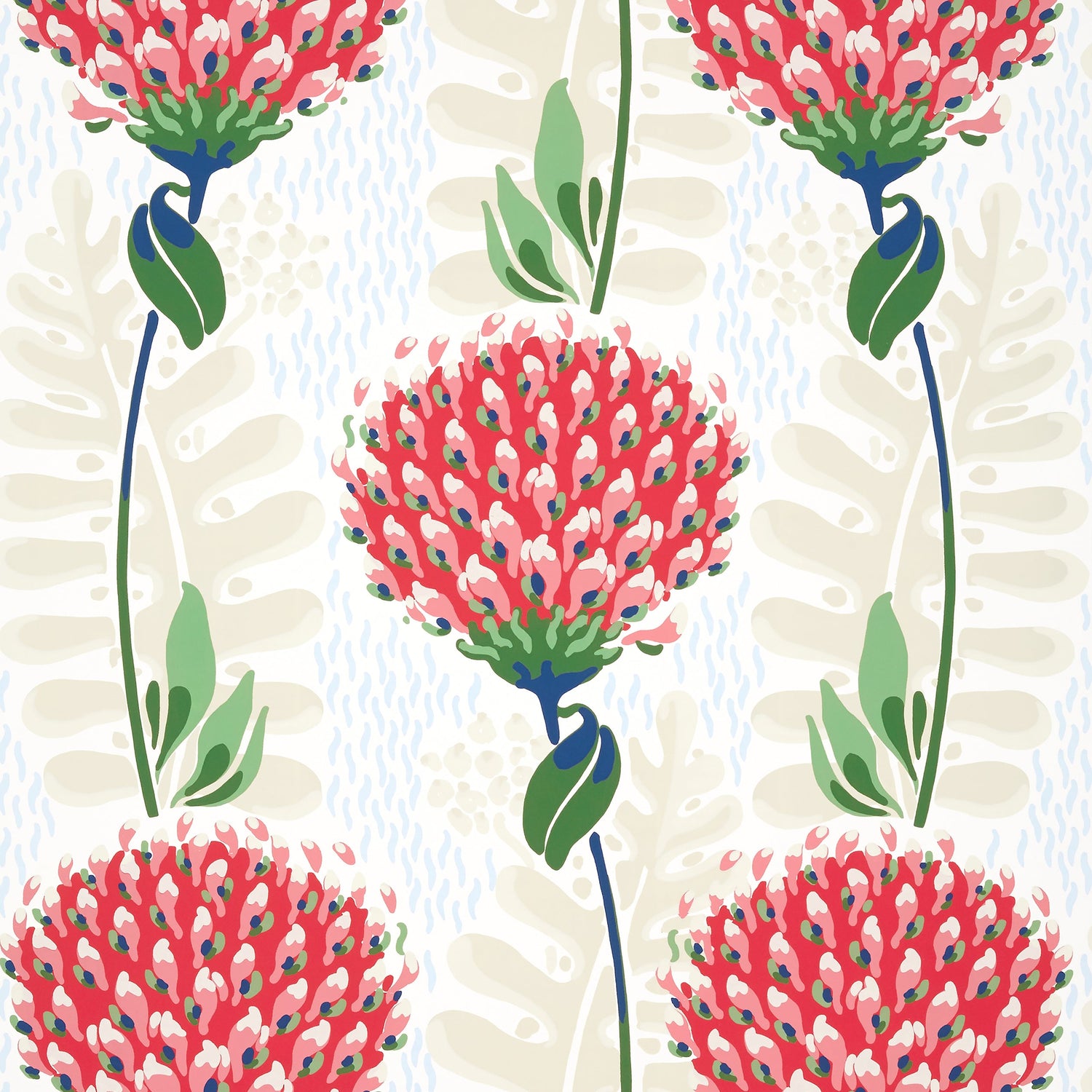 Tiverton wallpaper in red color - pattern number T10647 - by Thibaut in the Ceylon collection