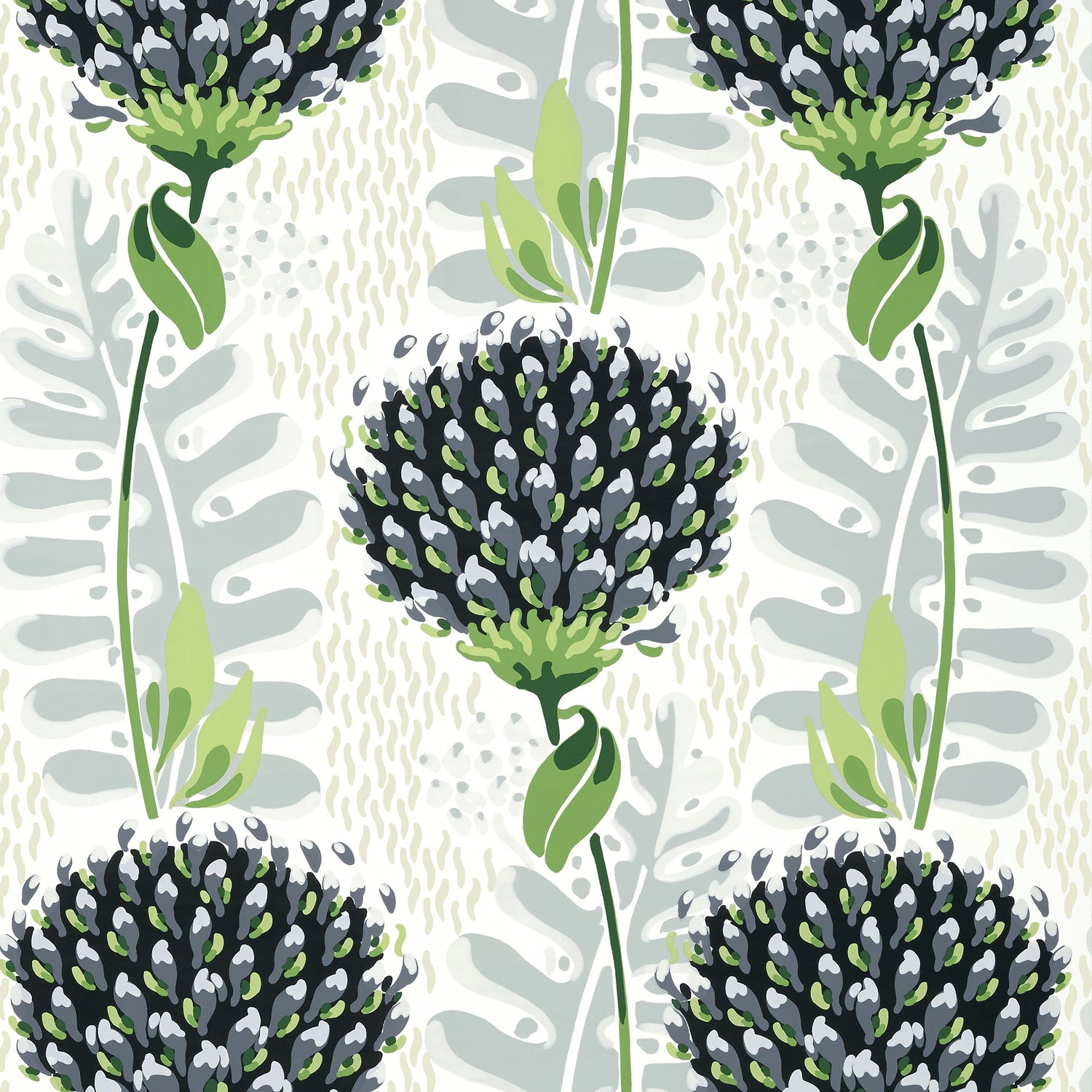 Tiverton wallpaper in black color - pattern number T10648 - by Thibaut in the Ceylon collection