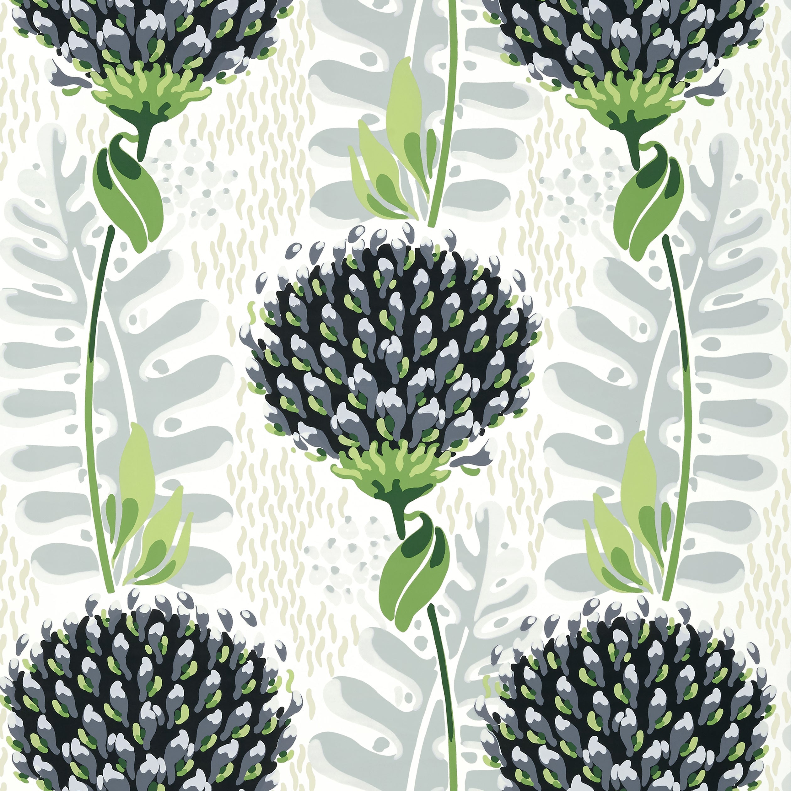 Tiverton wallpaper in black color - pattern number T10648 - by Thibaut in the Ceylon collection