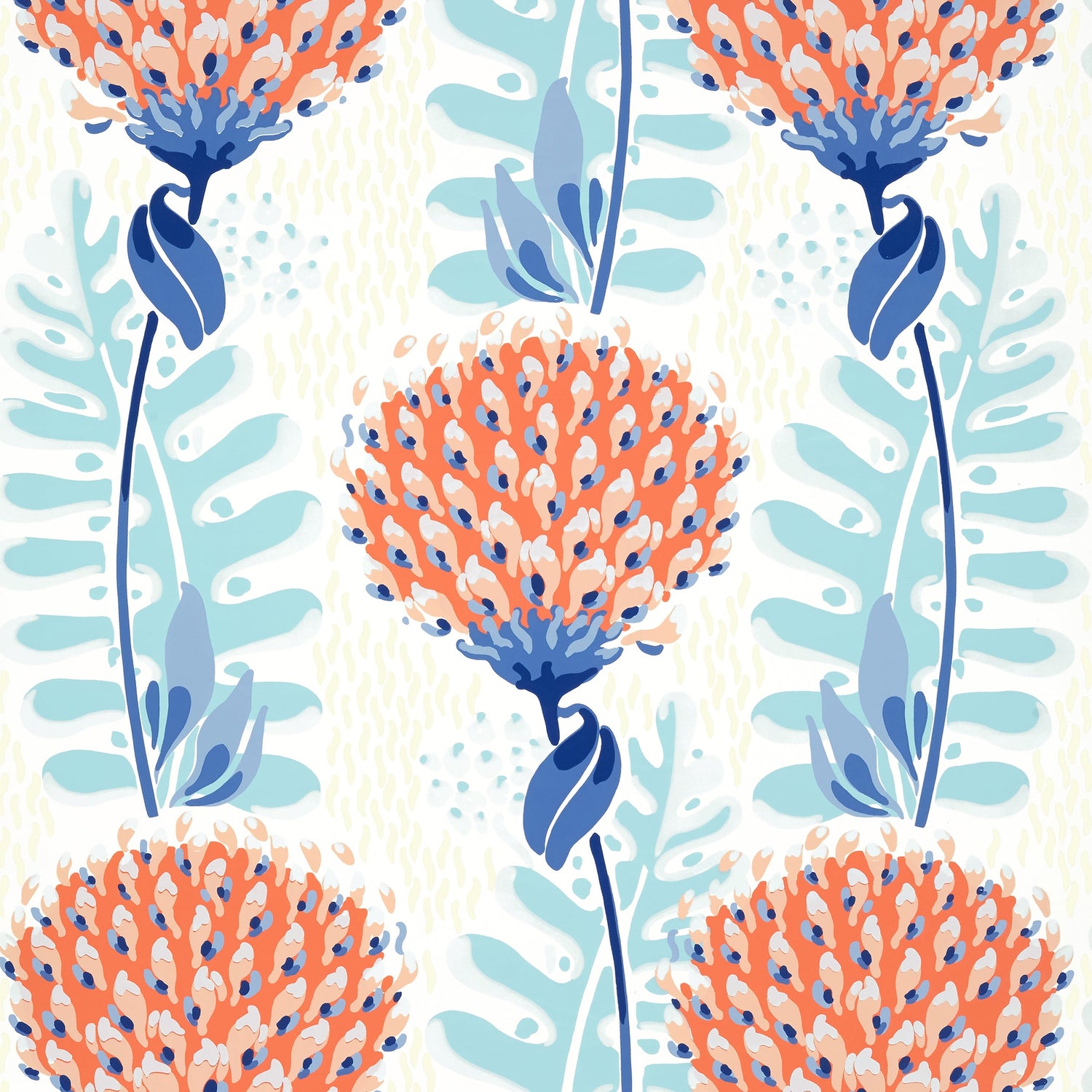 Tiverton wallpaper in coral color - pattern number T10649 - by Thibaut in the Ceylon collection