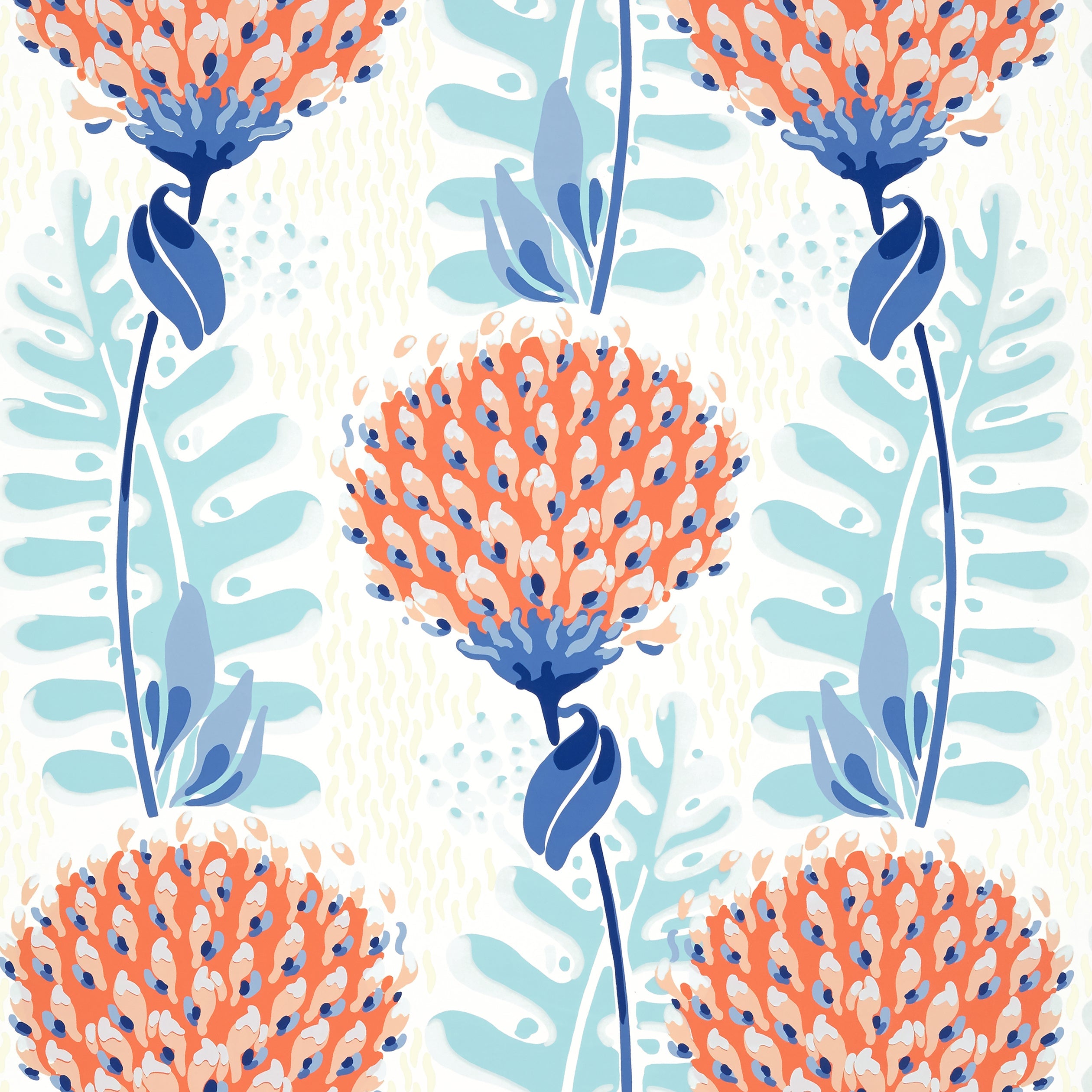 Tiverton wallpaper in coral color - pattern number T10649 - by Thibaut in the Ceylon collection
