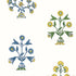 Indian Flower wallpaper in blue and yellow color - pattern number T10664 - by Thibaut in the Ceylon collection