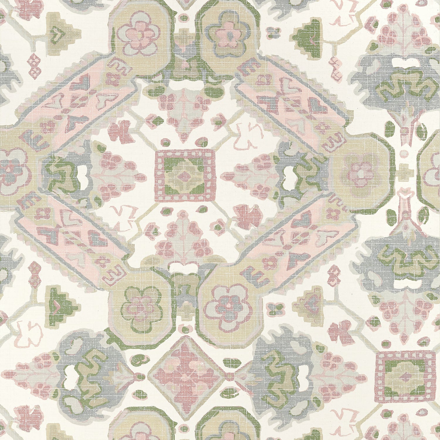 Persian Carpet fabric in blush color - pattern number T10827 - by Thibaut in the Heritage by Thibaut collection