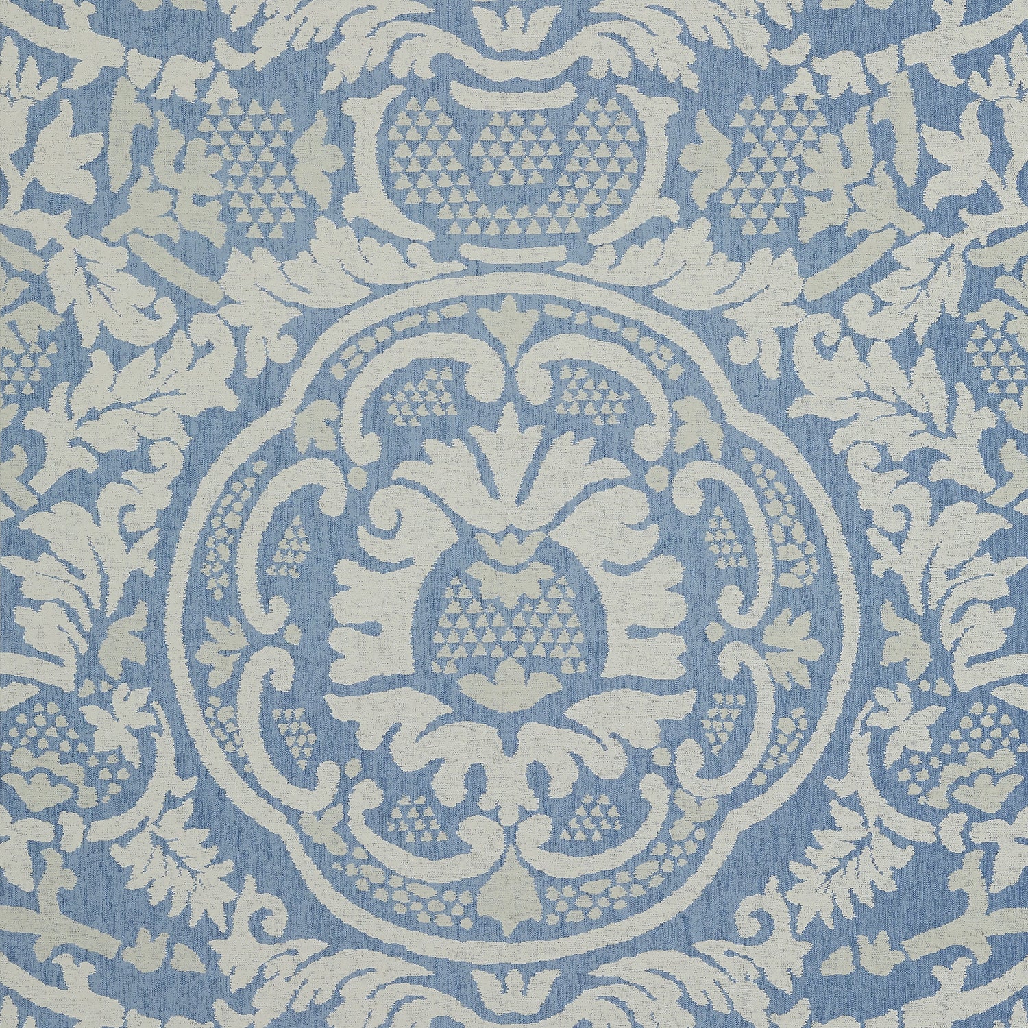Earl Damask fabric in blue color - pattern number T10837 - by Thibaut in the Heritage by Thibaut collection