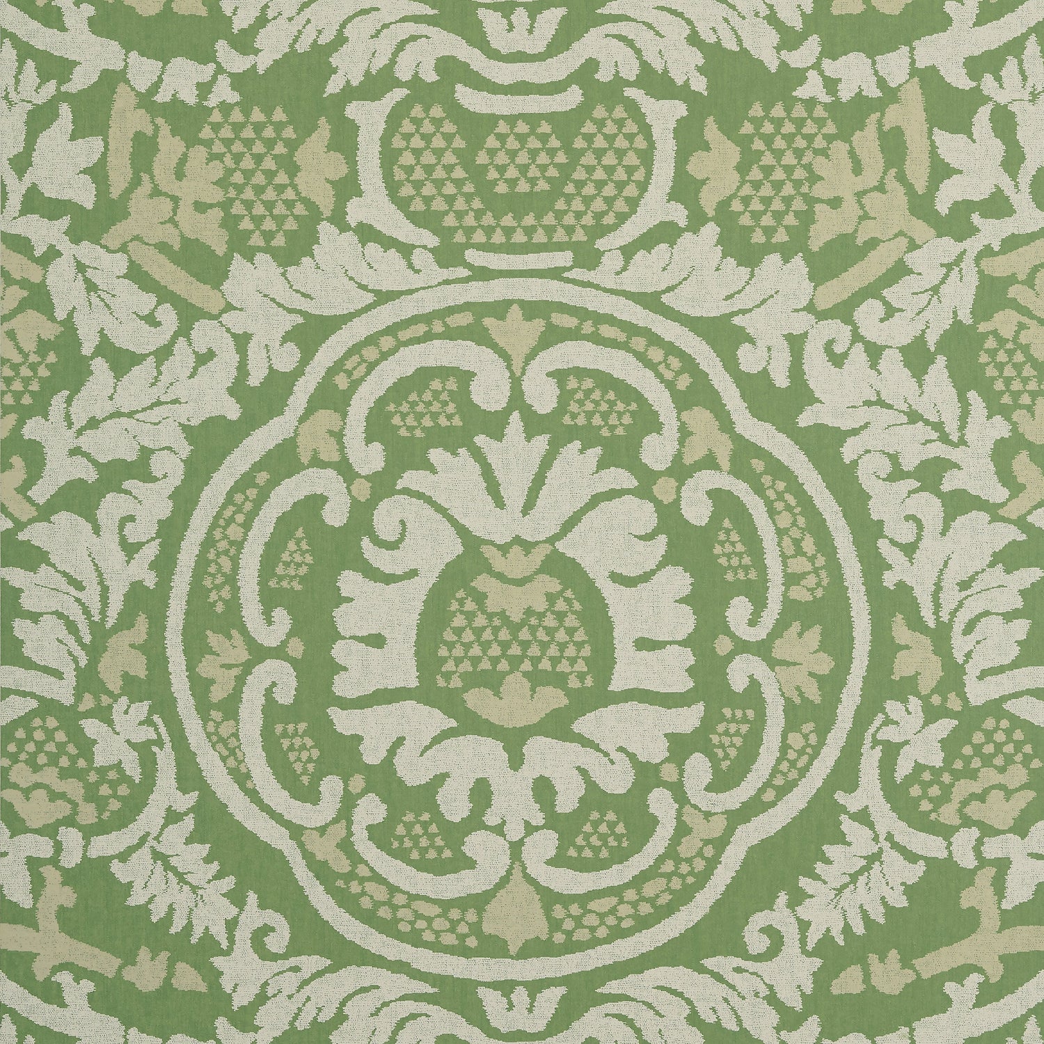 Earl Damask fabric in green color - pattern number T10838 - by Thibaut in the Heritage by Thibaut collection