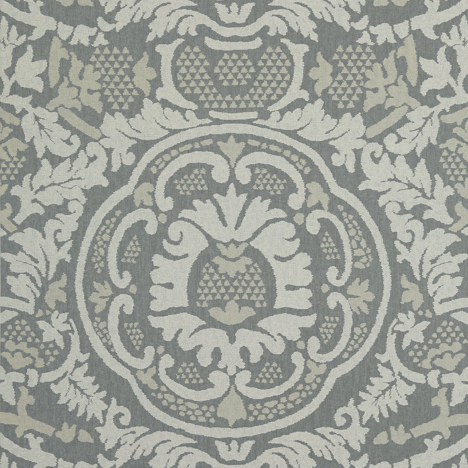 Earl Damask fabric in charcoal color - pattern number T10840 - by Thibaut in the Heritage by Thibaut collection