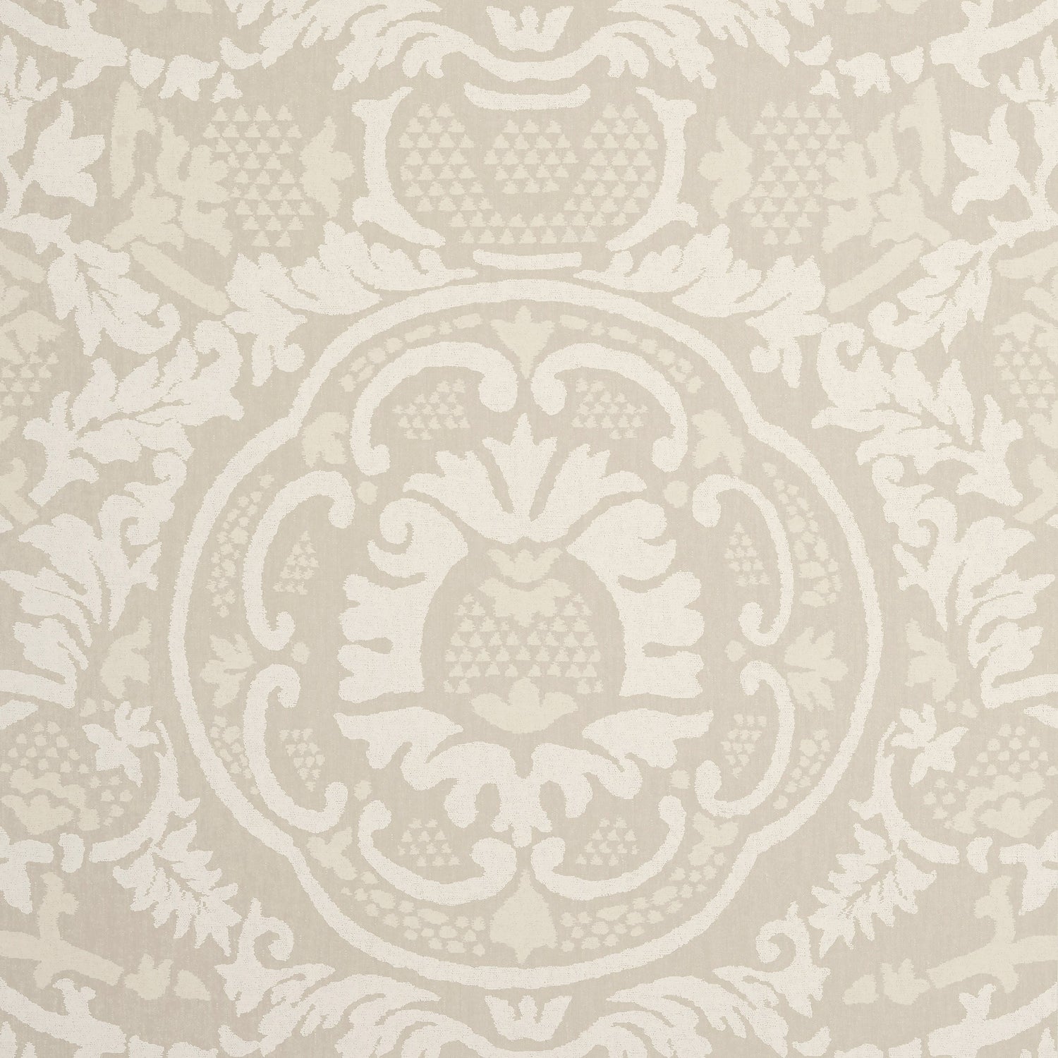 Earl Damask fabric in flax color - pattern number T10841 - by Thibaut in the Heritage by Thibaut collection