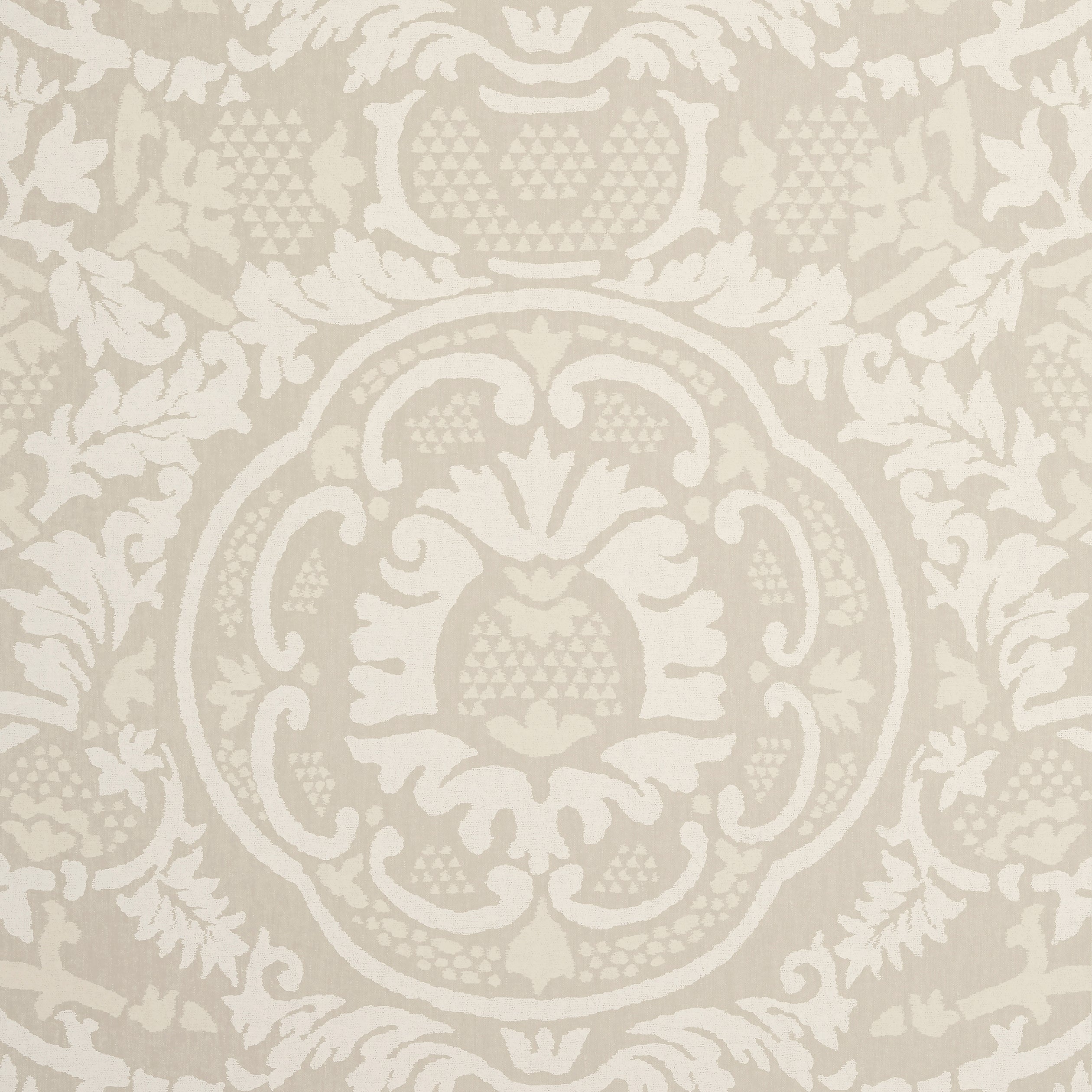 Earl Damask fabric in flax color - pattern number T10841 - by Thibaut in the Heritage by Thibaut collection