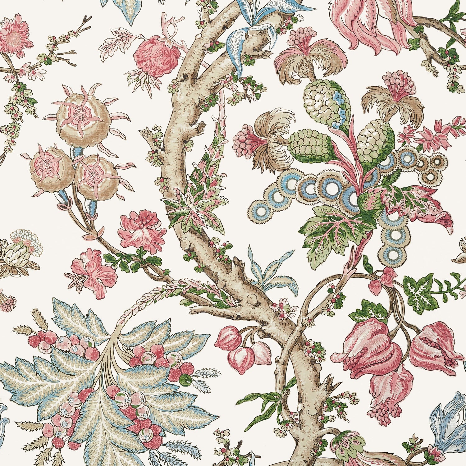 Chatelain wallpaper in pink color - pattern number T10848 - by Thibaut in the Heritage by Thibaut collection