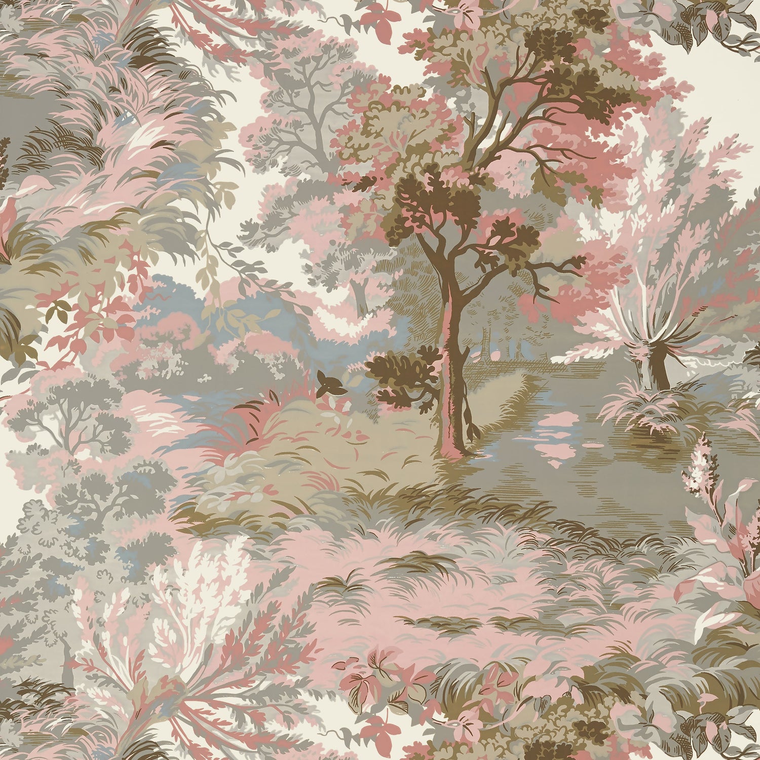 Lincoln Toile fabric in blush color - pattern number T10868 - by Thibaut in the Heritage by Thibaut collection