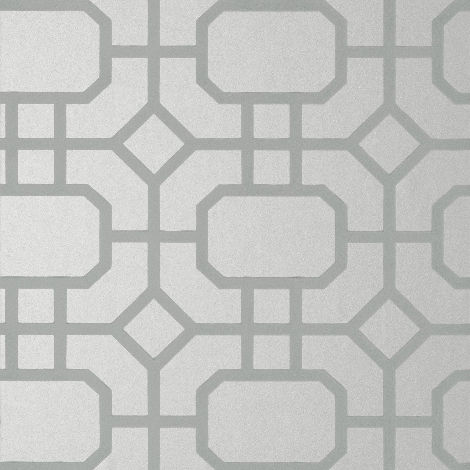 Portier Flock wallpaper in grey on silver color - pattern number T11001 - by Thibaut in the Geometric Resource Volume 2 collection