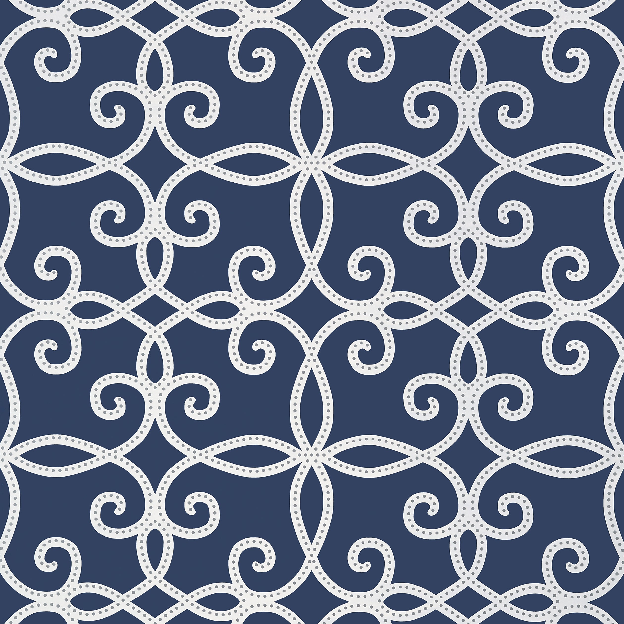 Kendall wallpaper in navy color - pattern number T11070 - by Thibaut in the Geometric Resource Volume 2 collection