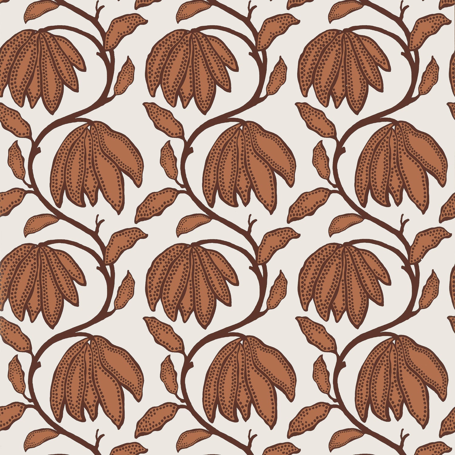Desert Flower fabric in ochre color - pattern number T12006 - by Thibaut in the Vista collection