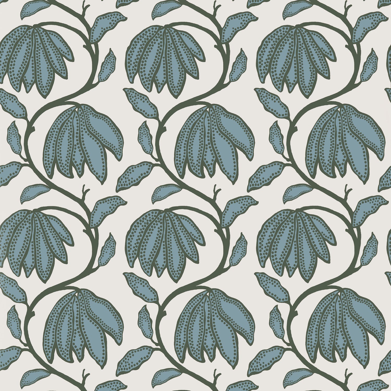 Desert Flower fabric in wild sage color - pattern number T12008 - by Thibaut in the Vista collection