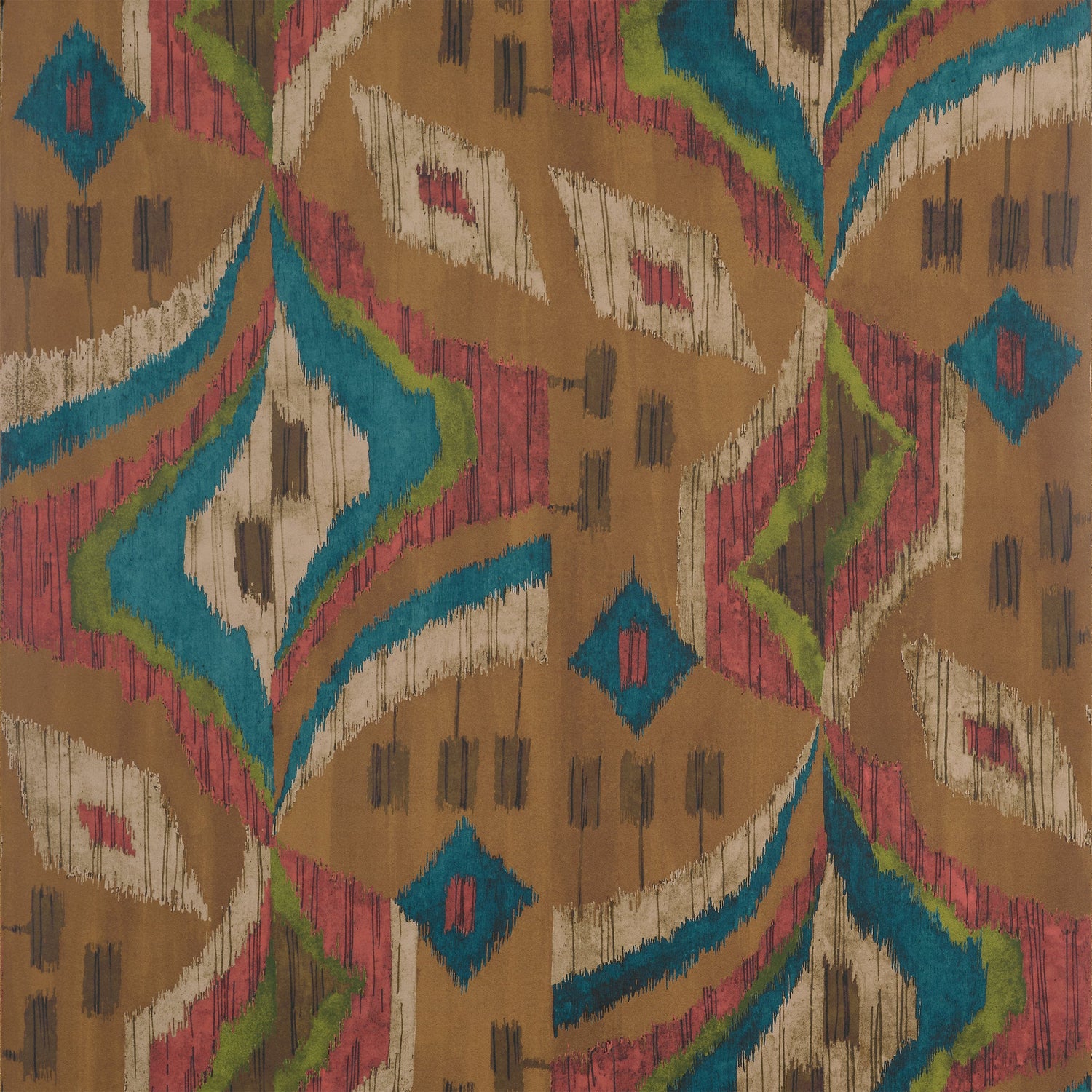 Artesian wallpaper in ochre color - pattern number T12060 - by Thibaut in the Vista collection