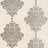 Arturo Damask wallpaper in metallic silver color - pattern number T13017 - by Thibaut in the Monterey by Thibaut collection