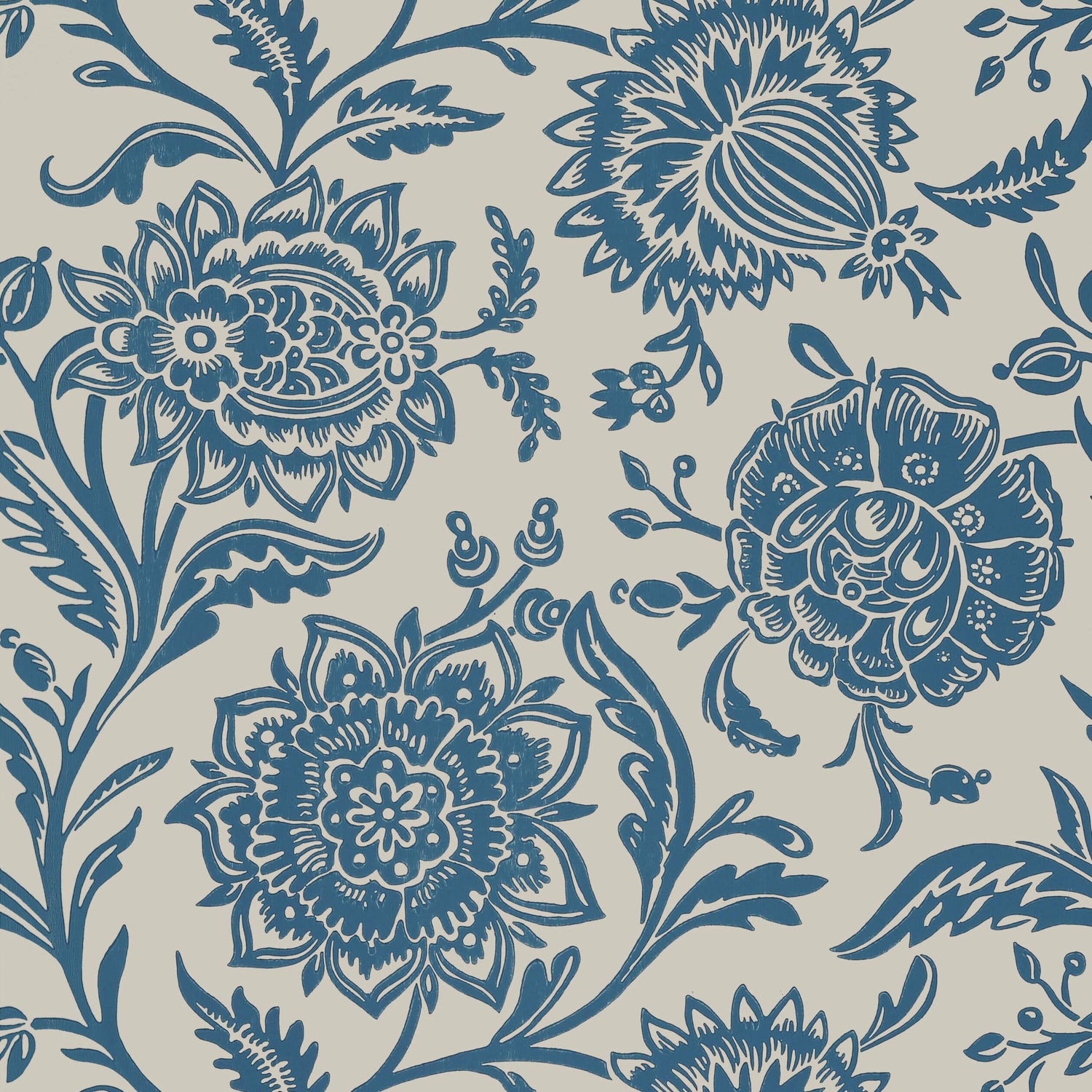 Rivera wallpaper in blue on flax color - pattern number T13025 - by Thibaut in the Monterey by Thibaut collection