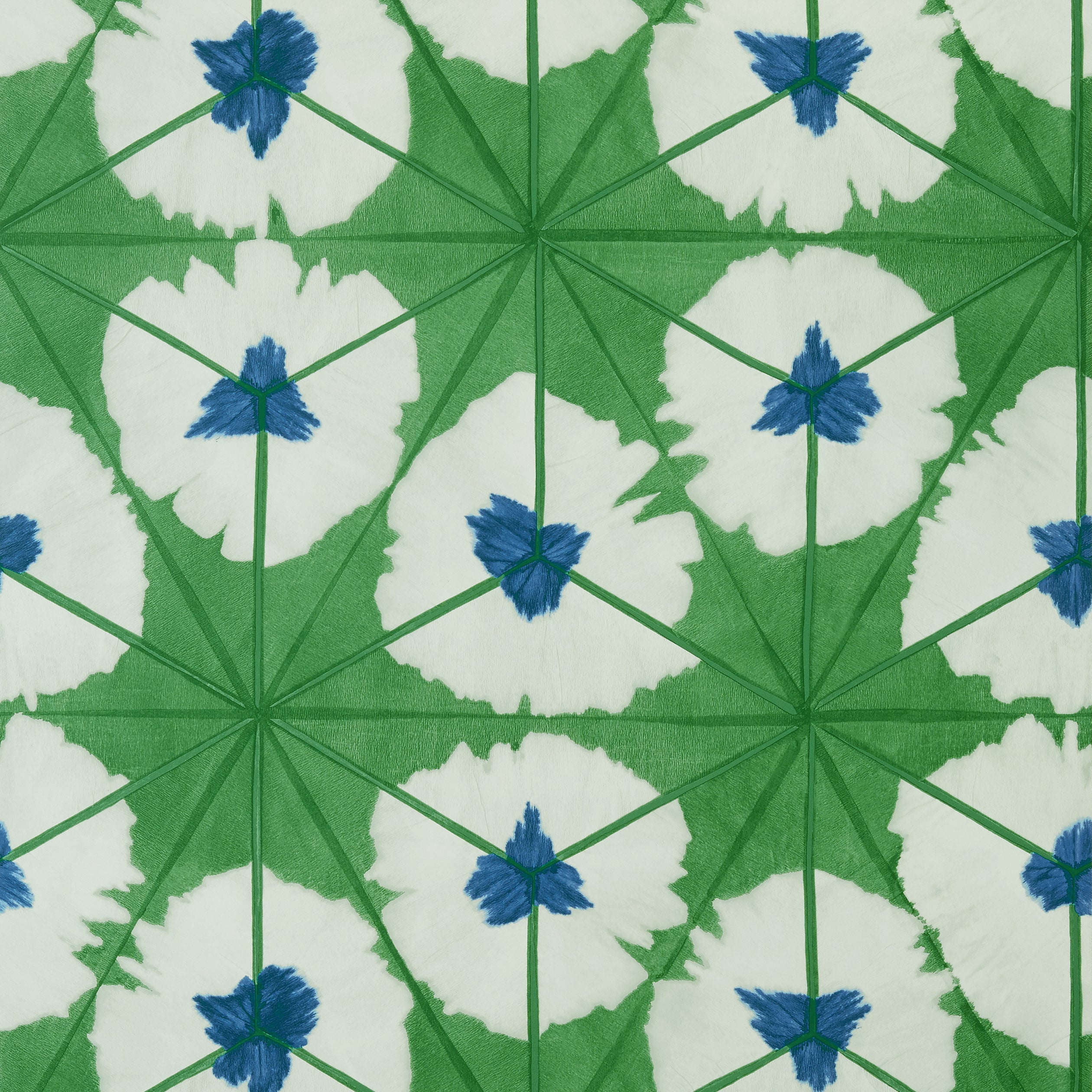 Sunburst wallpaper in emerald green color - pattern number T13088 - by Thibaut in the Summer House collection
