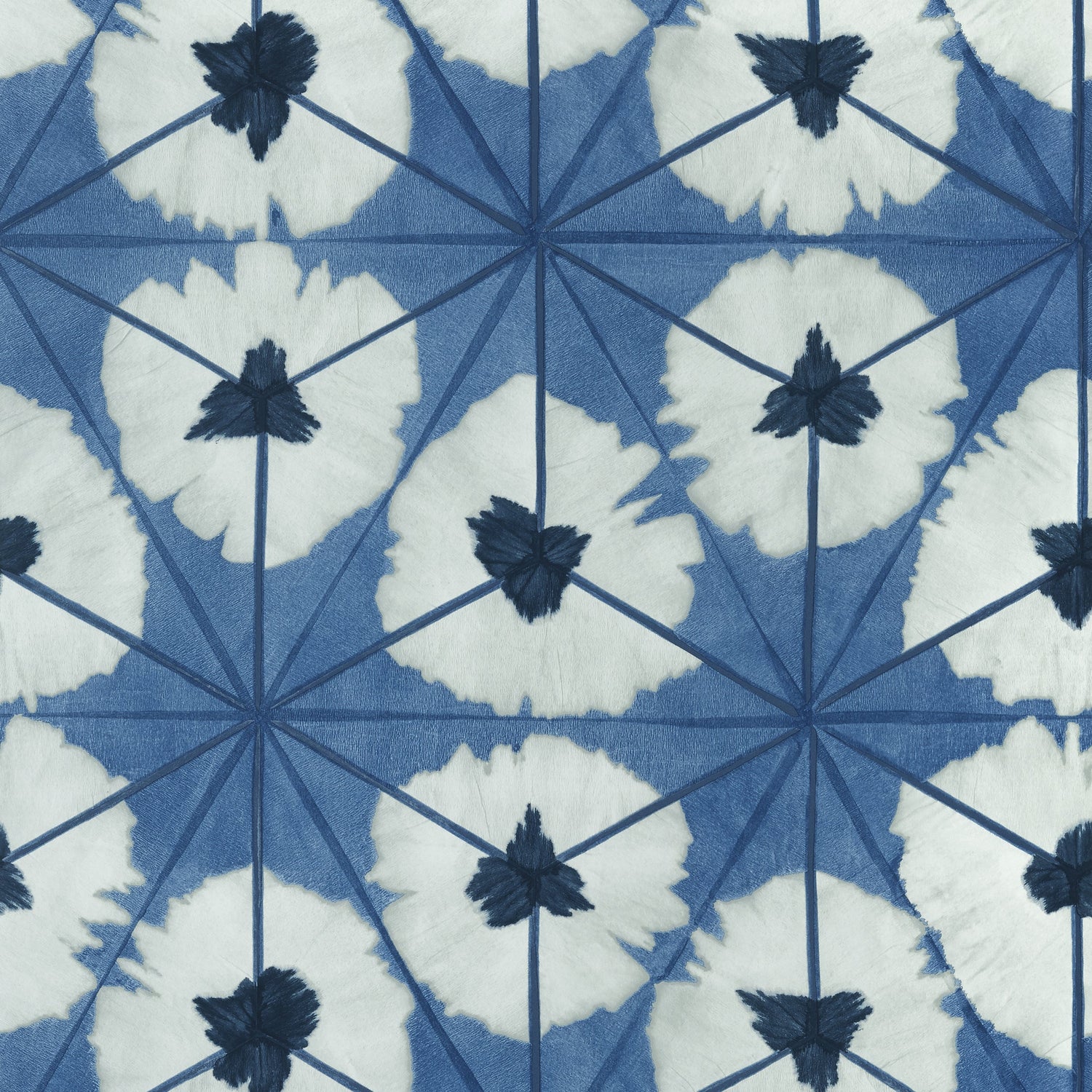 Sunburst wallpaper in navy color - pattern number T13093 - by Thibaut in the Summer House collection