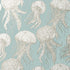 Jelly Fish Bloom wallpaper in aqua color - pattern number T13170 - by Thibaut in the Summer House collection