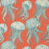 Jelly Fish Bloom wallpaper in coral and turquoise color - pattern number T13172 - by Thibaut in the Summer House collection