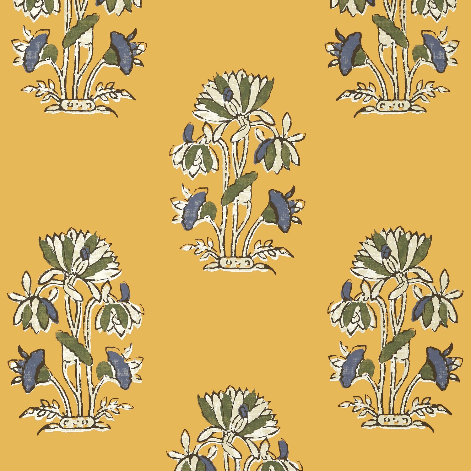 Lily Flower wallpaper in harvest gold color - pattern number T13202 - by Thibaut in the Mesa collection