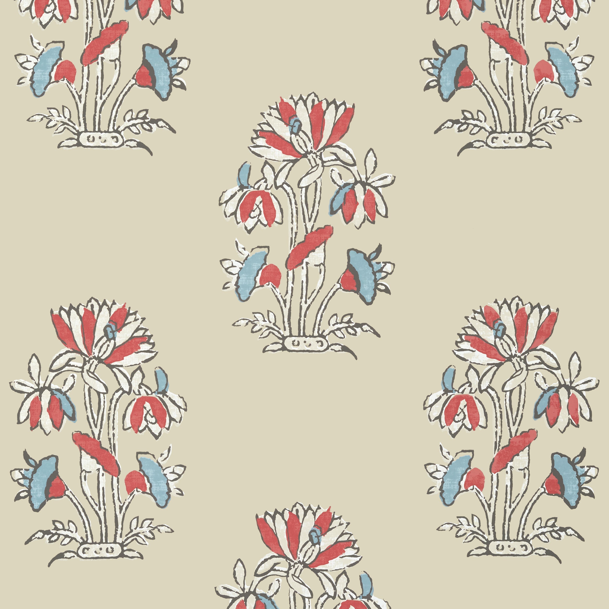Lily Flower wallpaper in beige and sunbaked color - pattern number T13206 - by Thibaut in the Mesa collection