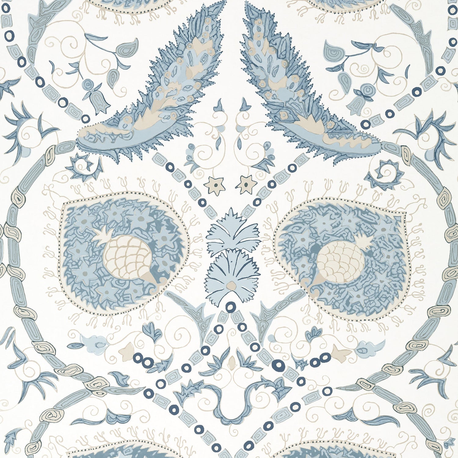 Lewis wallpaper in spa blue color - pattern number T13215 - by Thibaut in the Mesa collection