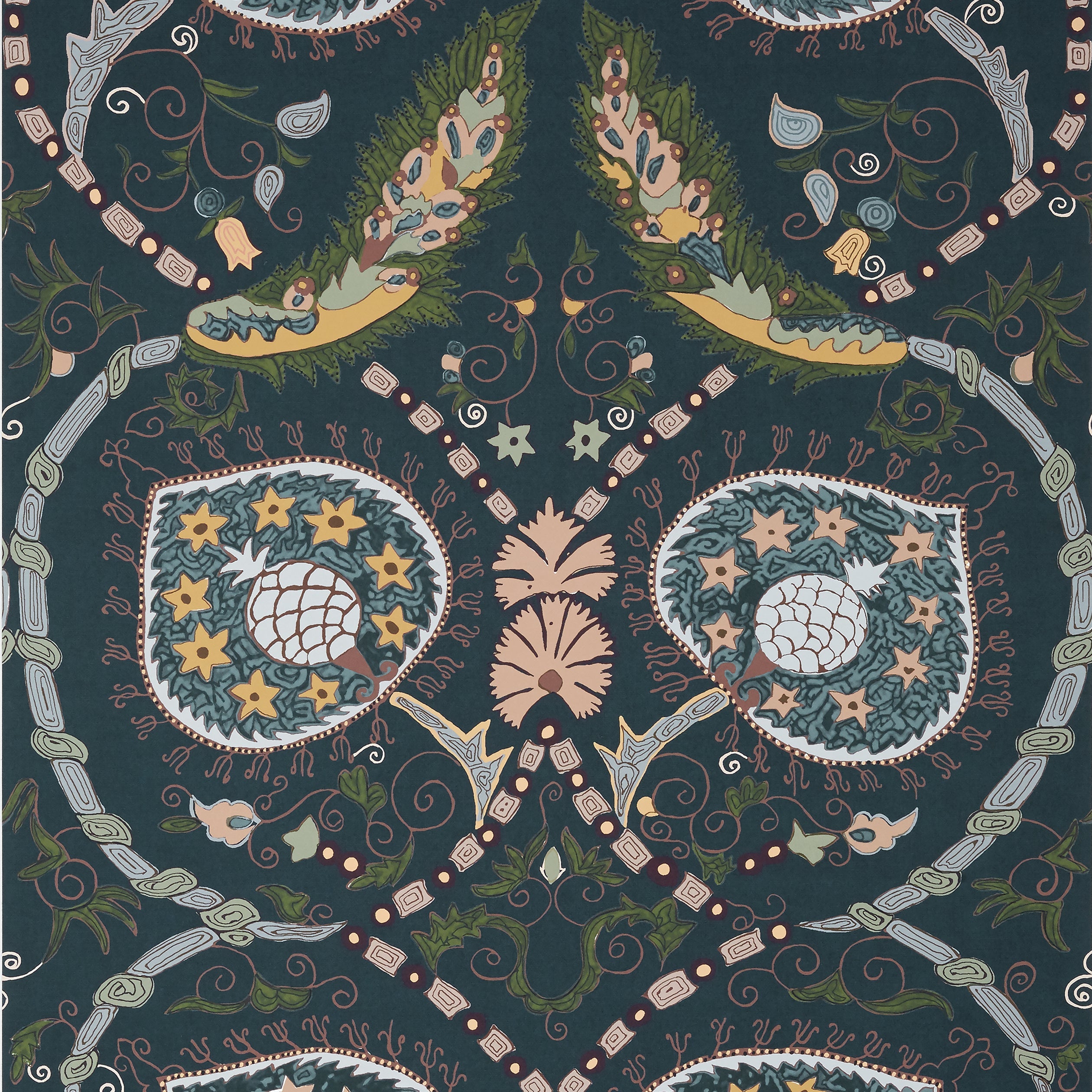 Lewis wallpaper in charcoal and bluestone color - pattern number T13216 - by Thibaut in the Mesa collection