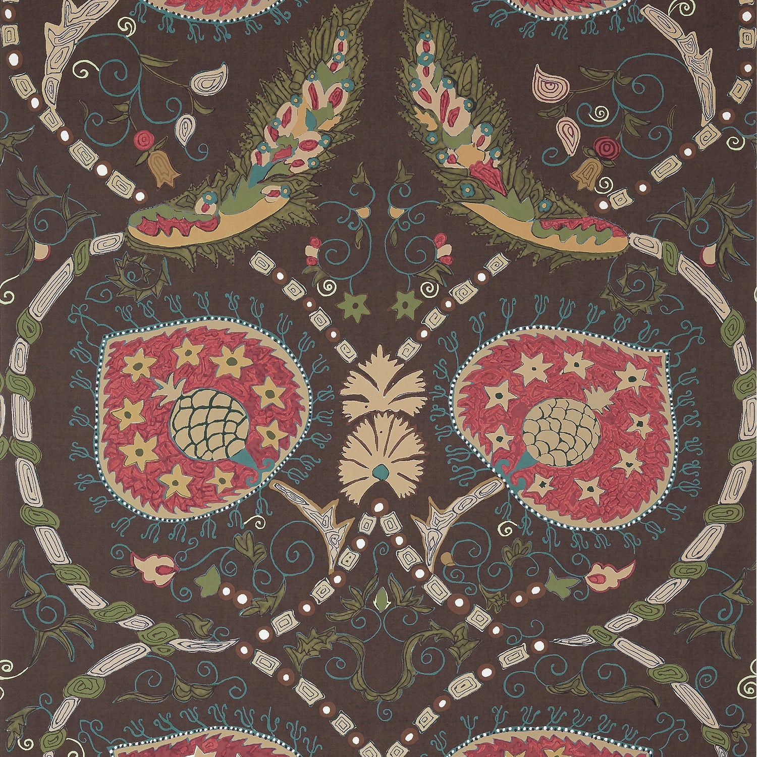 Lewis wallpaper in brown color - pattern number T13220 - by Thibaut in the Mesa collection
