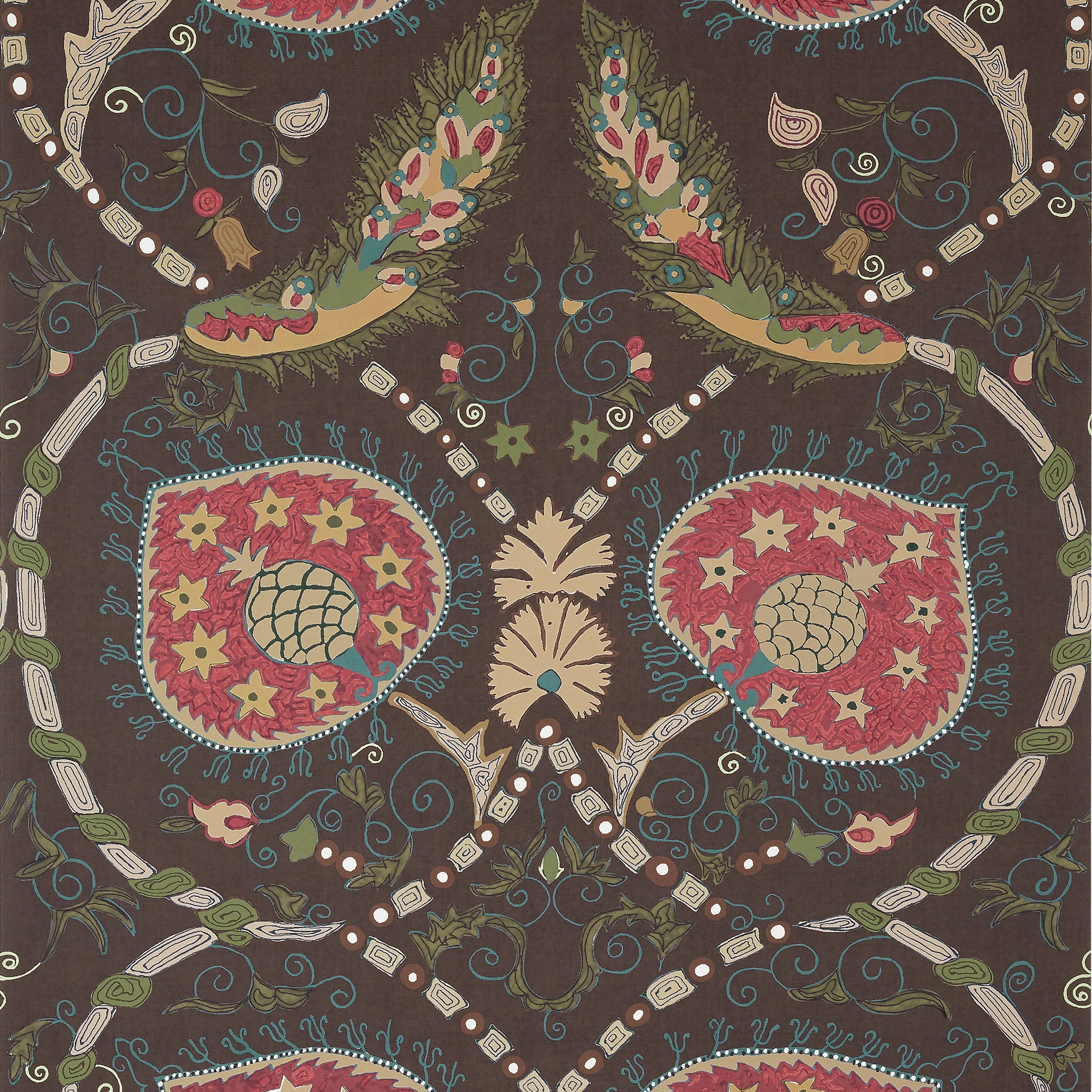 Lewis wallpaper in brown color - pattern number T13220 - by Thibaut in the Mesa collection