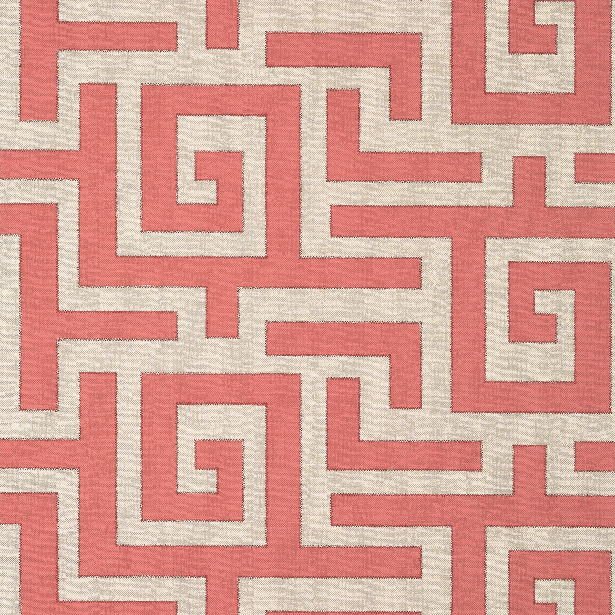 Tulum wallpaper in coral color - pattern number T13223 - by Thibaut in the Mesa collection