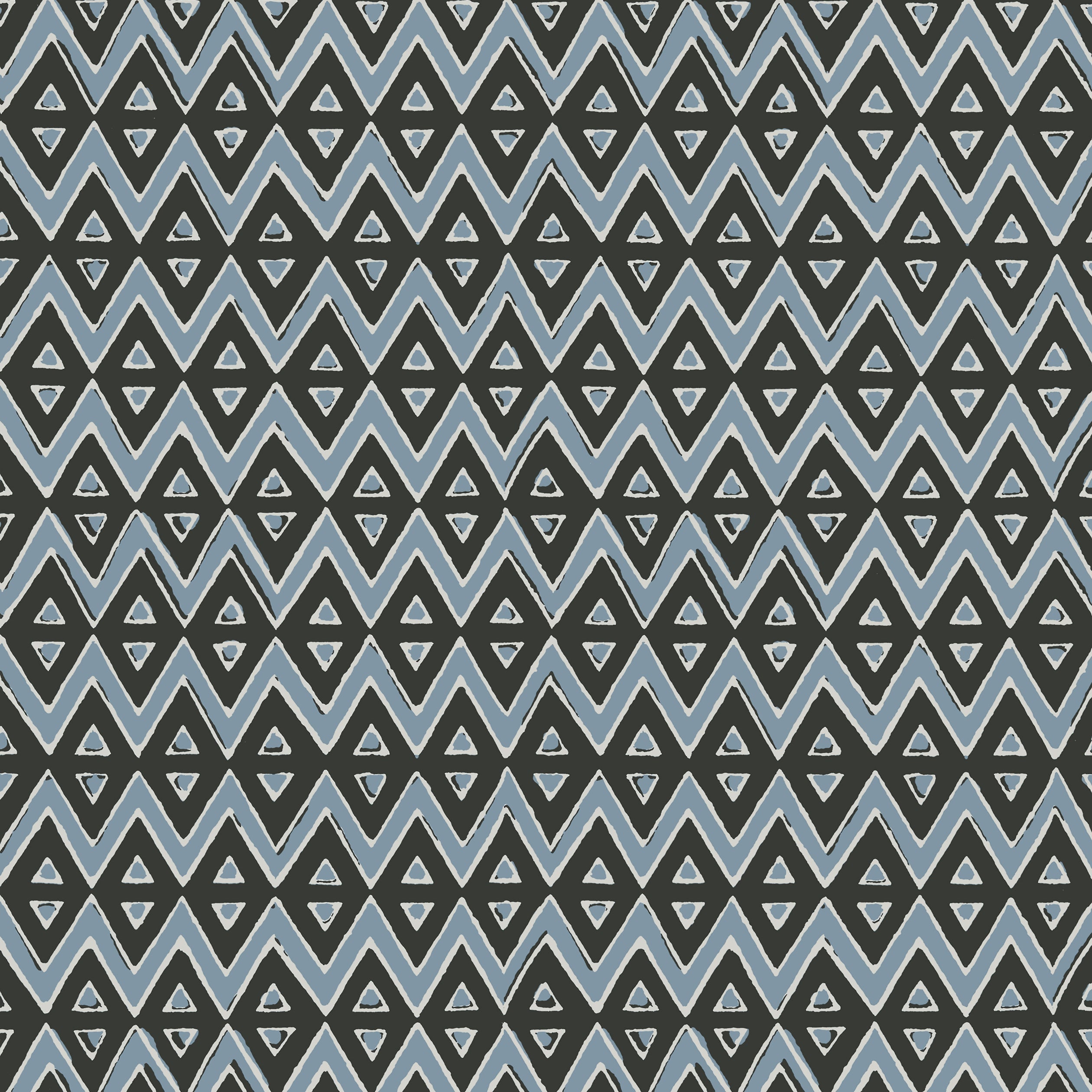 Tiburon wallpaper in black and mineral blue color - pattern number T13233 - by Thibaut in the Mesa collection