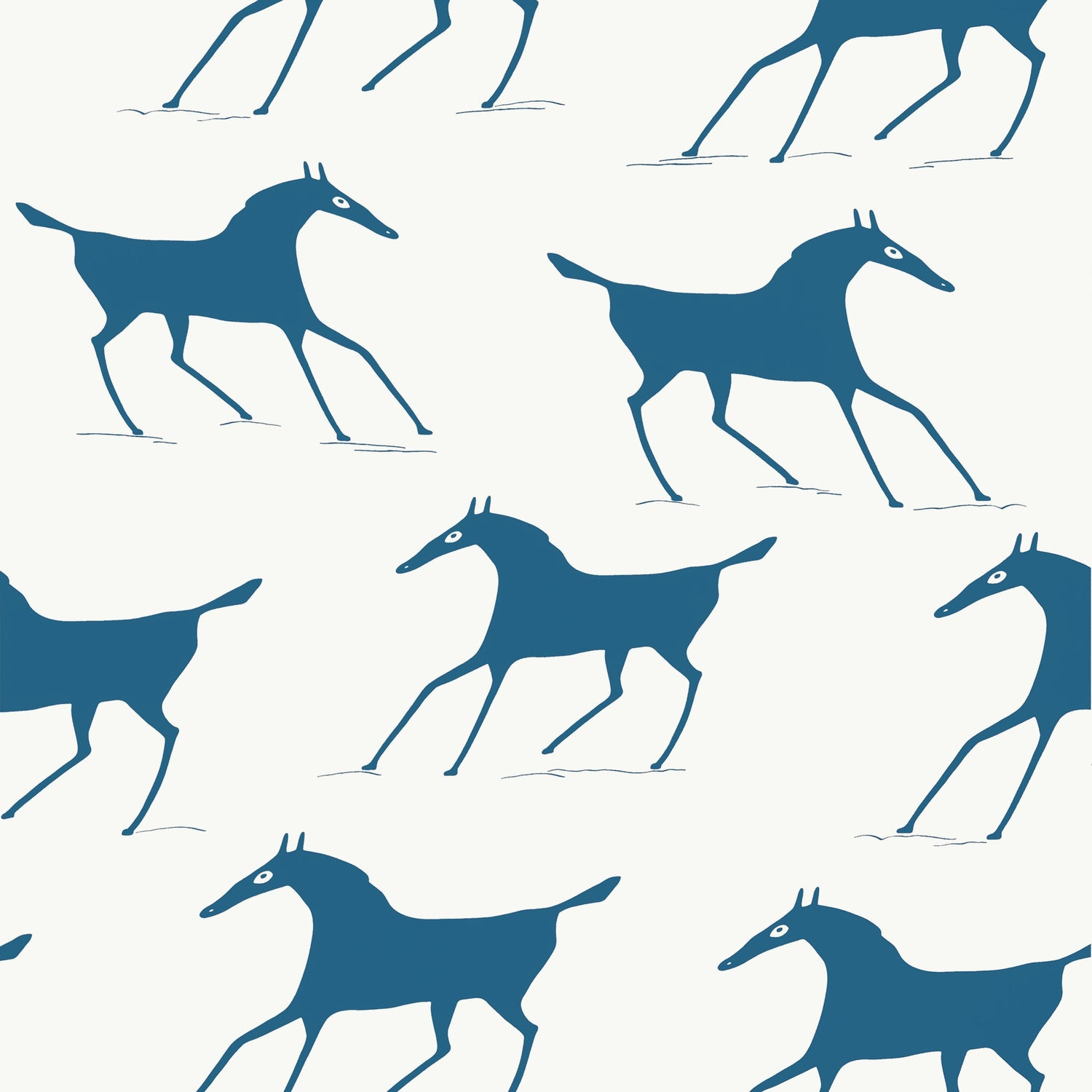 Marlborough Downs wallpaper in navy on off white color - pattern number T13265 - by Thibaut in the Mesa collection