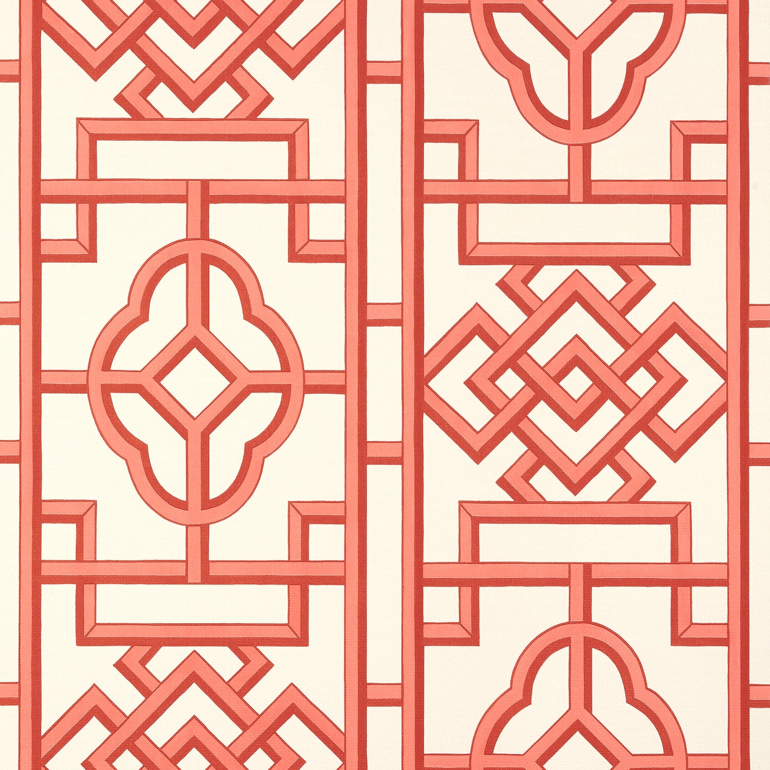 Gateway wallpaper in coral color - pattern number T13316 - by Thibaut in the Pavilion collection